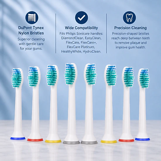 language Pursonic Unisex Replacement Toothbrush Heads Compatible with Sonicare Electric Toothbrush Pack