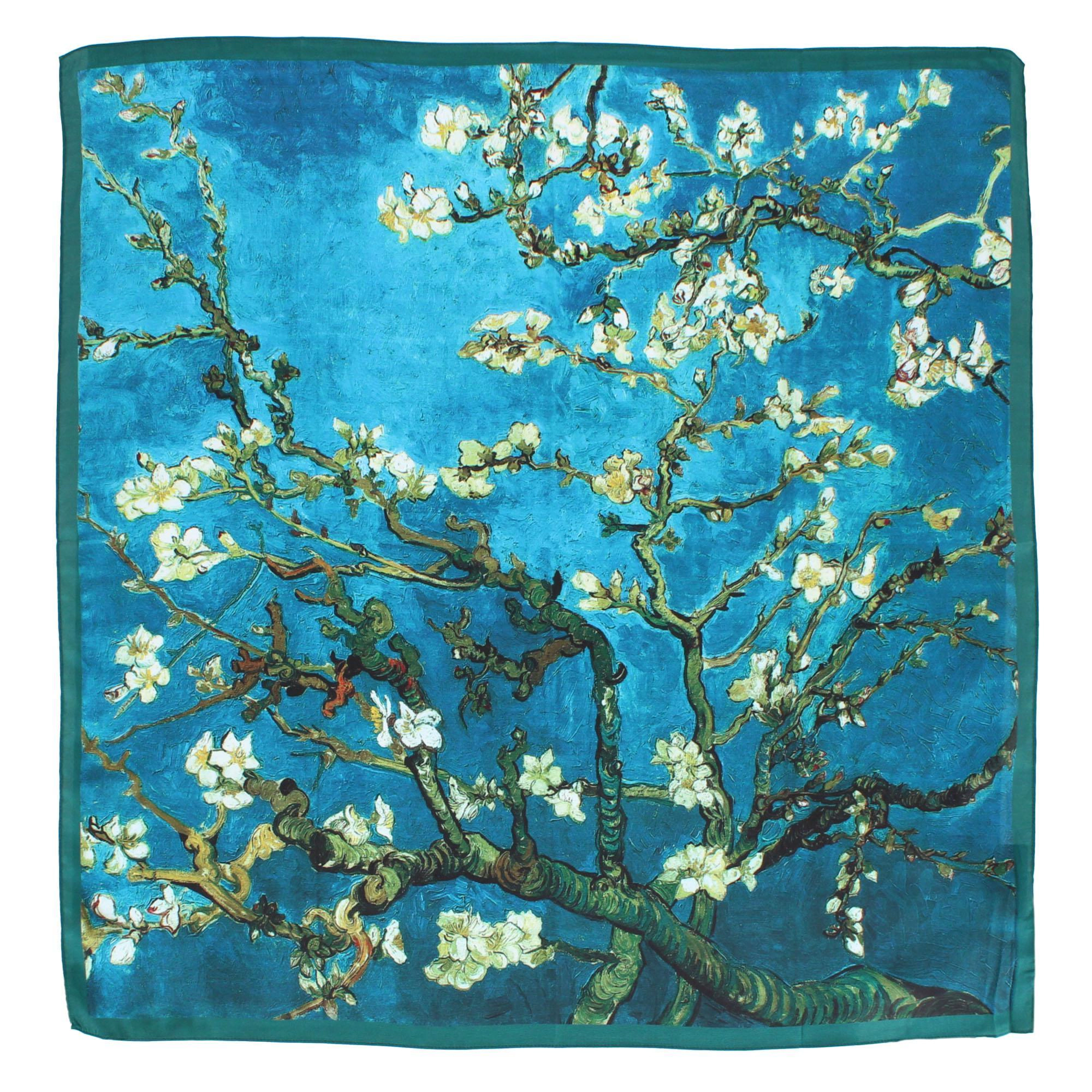 The Magic Scarf Company Women's Van Gogh Almond Blossoms Print Silky Scarf
