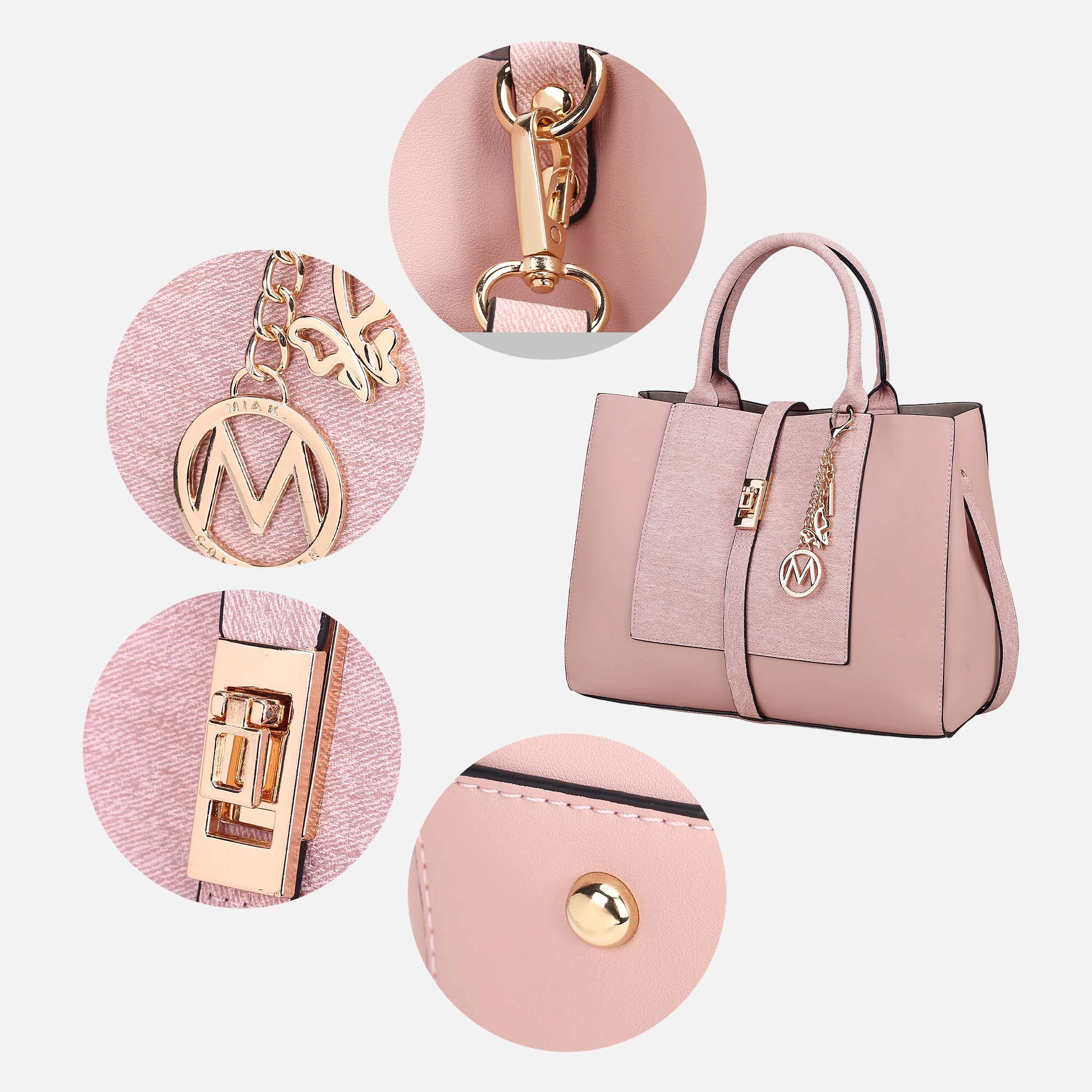 Mia K Collection Faux Leather Tote with Detachable Strap and Wallet