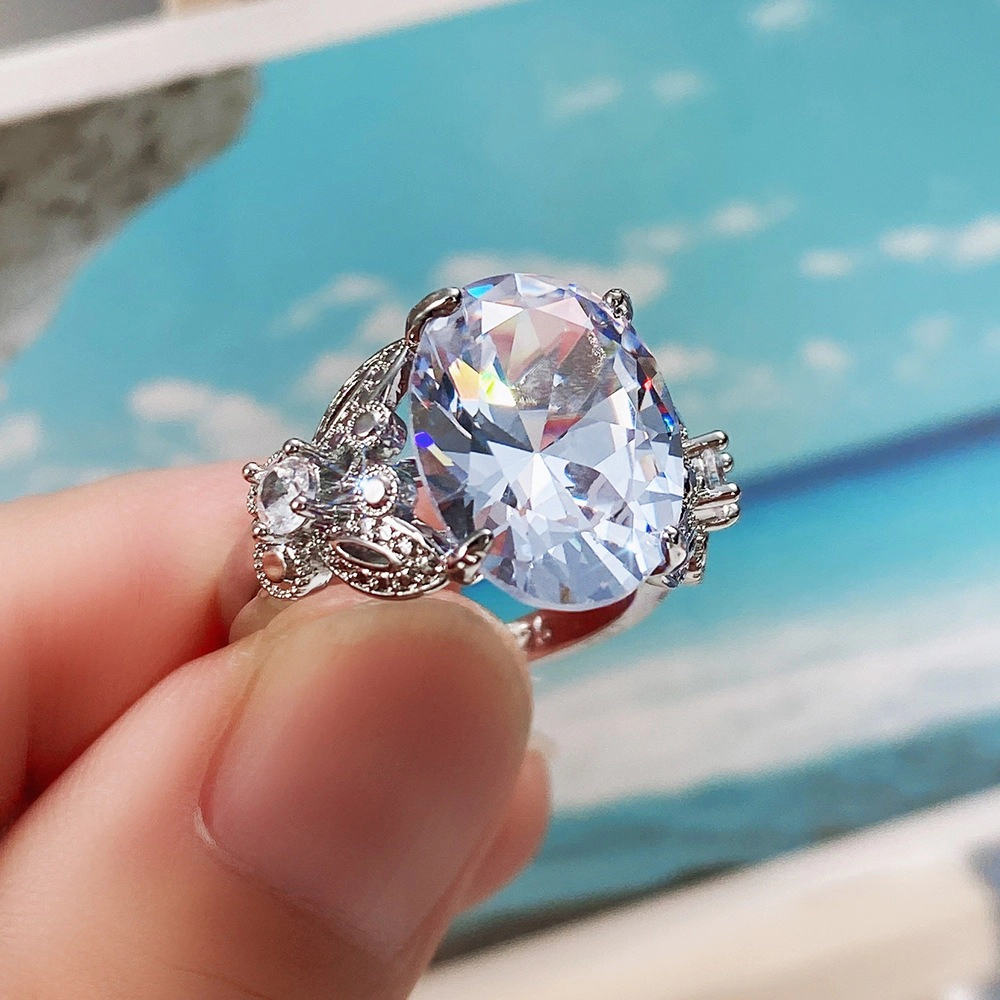 Wardrobe Whimsy Oval Cut Cubic Zirconia Statement Cocktail Ring for Women