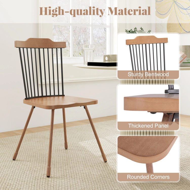 Hivvago Spindle Back Dining Chair with Ergonomic Seat Design - Set of 2
