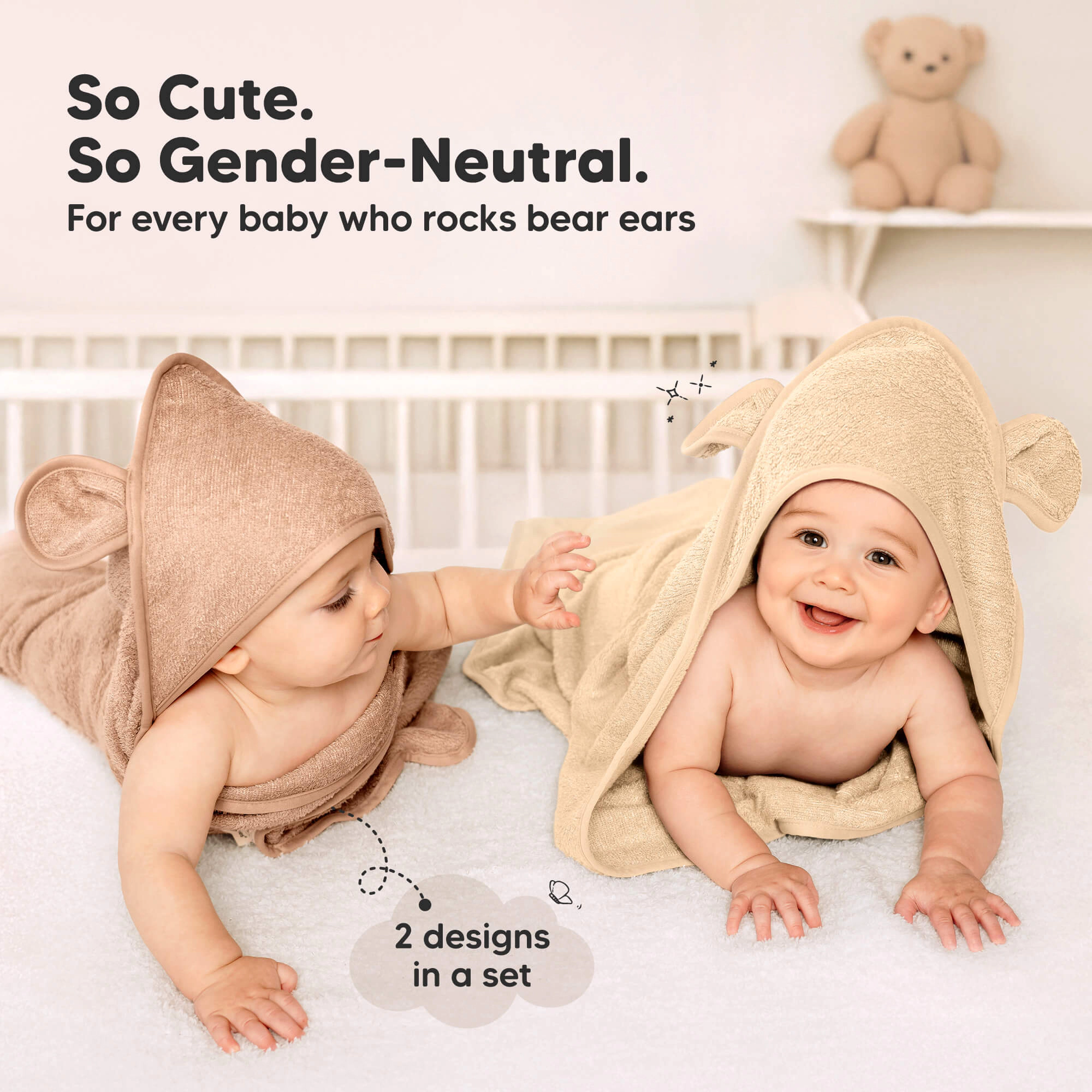 KeaBabies 2-Pack Snuggle Hooded Towels