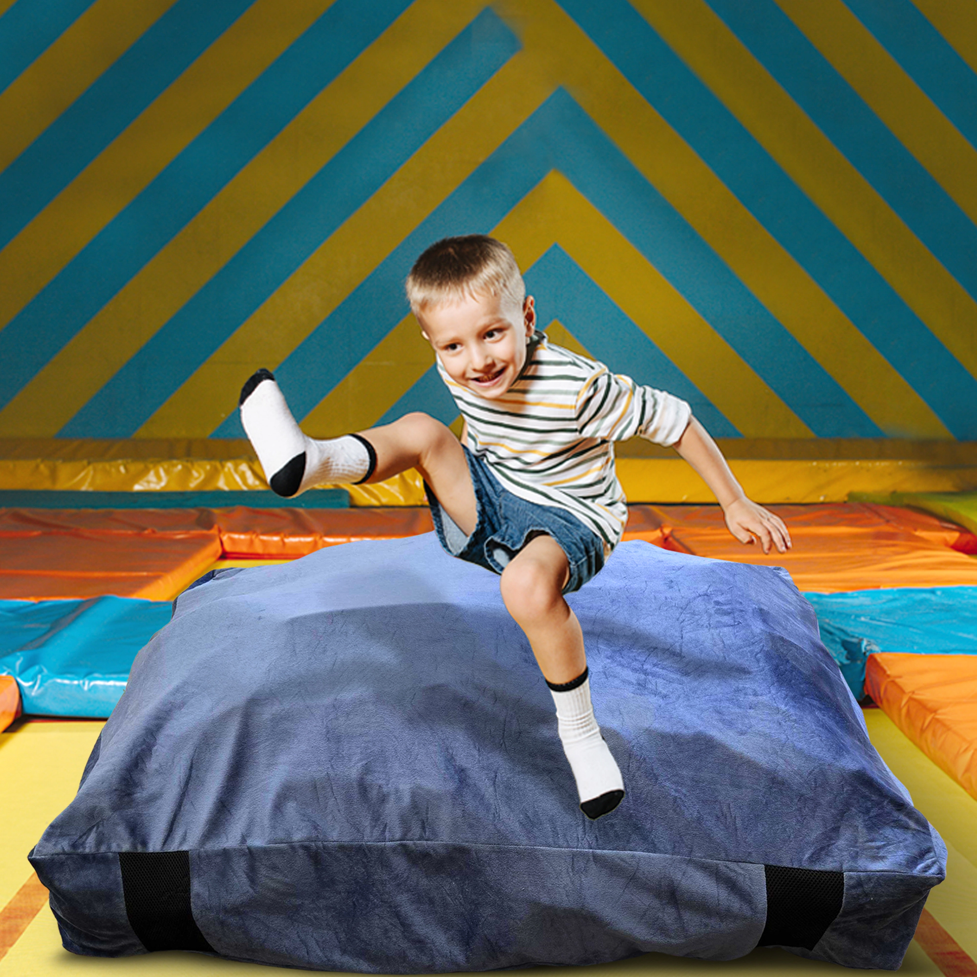 Cheer Collection Sensory Crash Pad with Foam Blocks and Washable Cover for Kids Adults