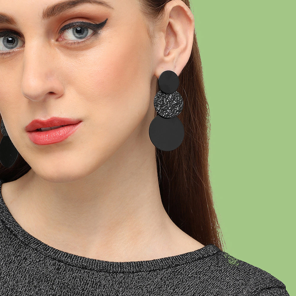 SOHI Women's Circular-Dent Drop Earrings