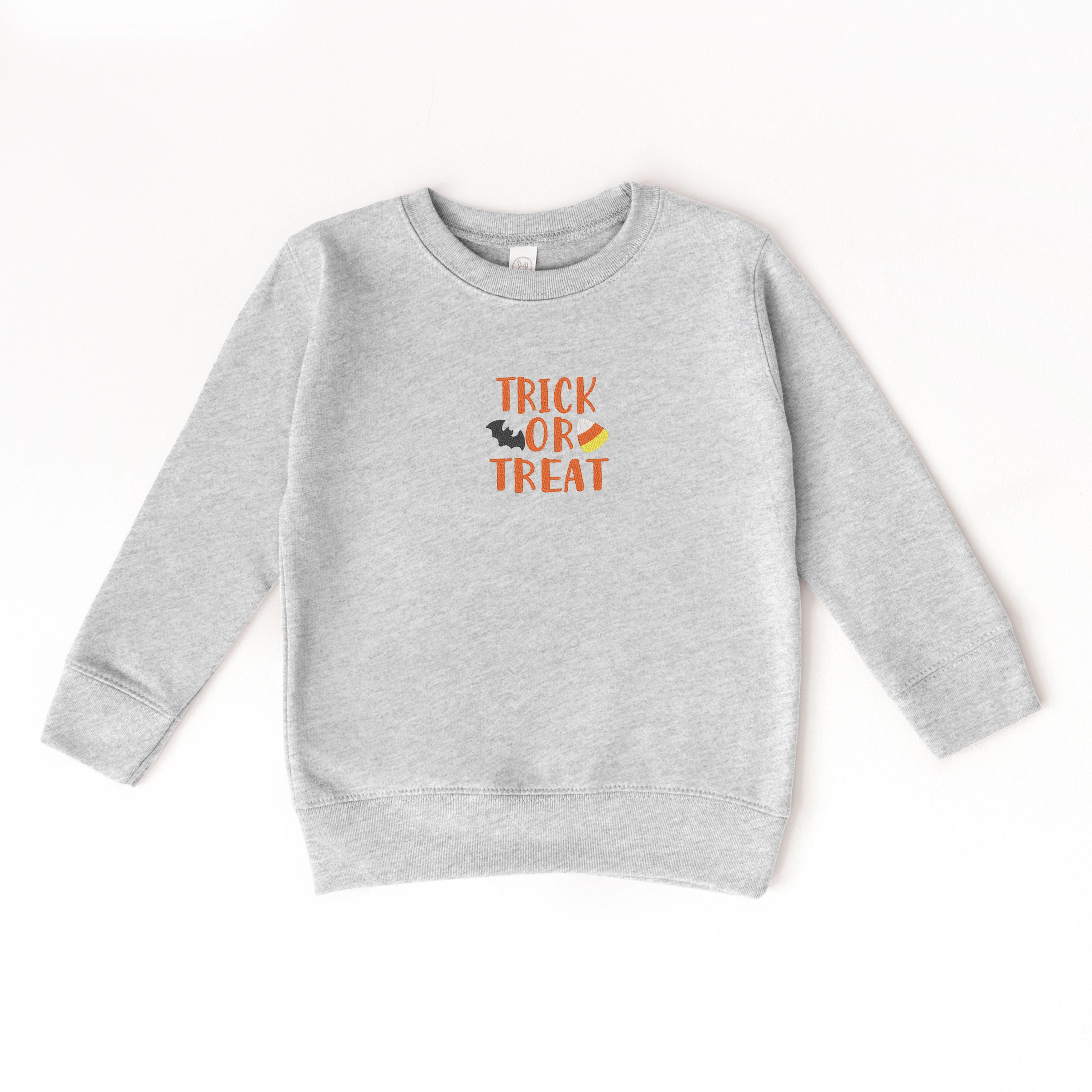 The Juniper Shop - Toddler Graphic Sweatshirt Embroidered Candy Corn Trick or Treat