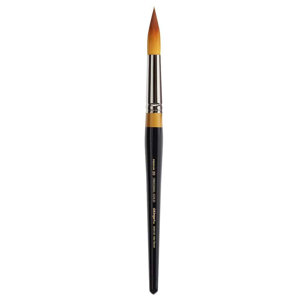 KINGART Original Gold 9020 Ultra Round Golden Taklon Brush