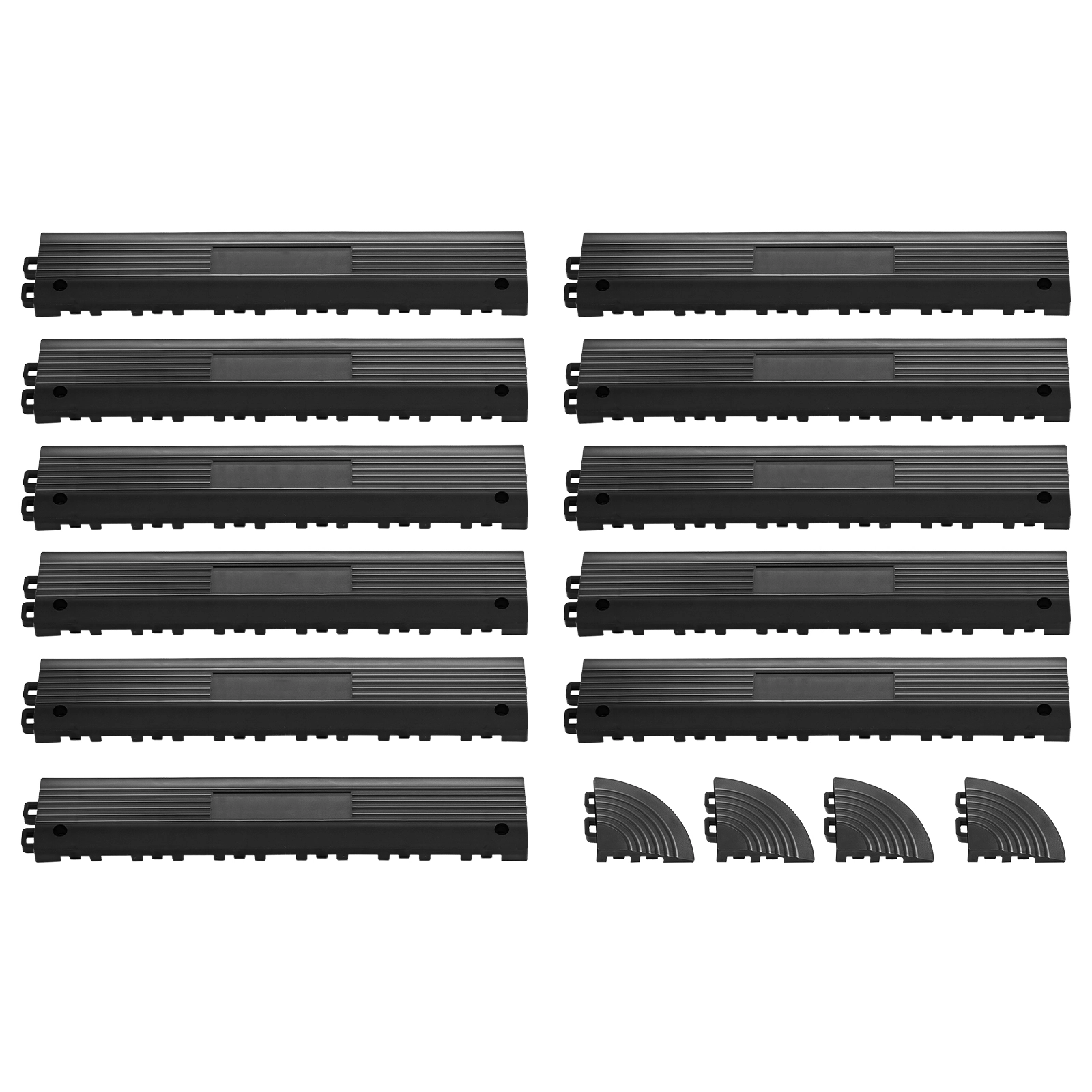HONGGE Transition Edge Kit 11-Piece Durable Garage Floor Edging PP Easy Installation Edge Protection for Wet Area