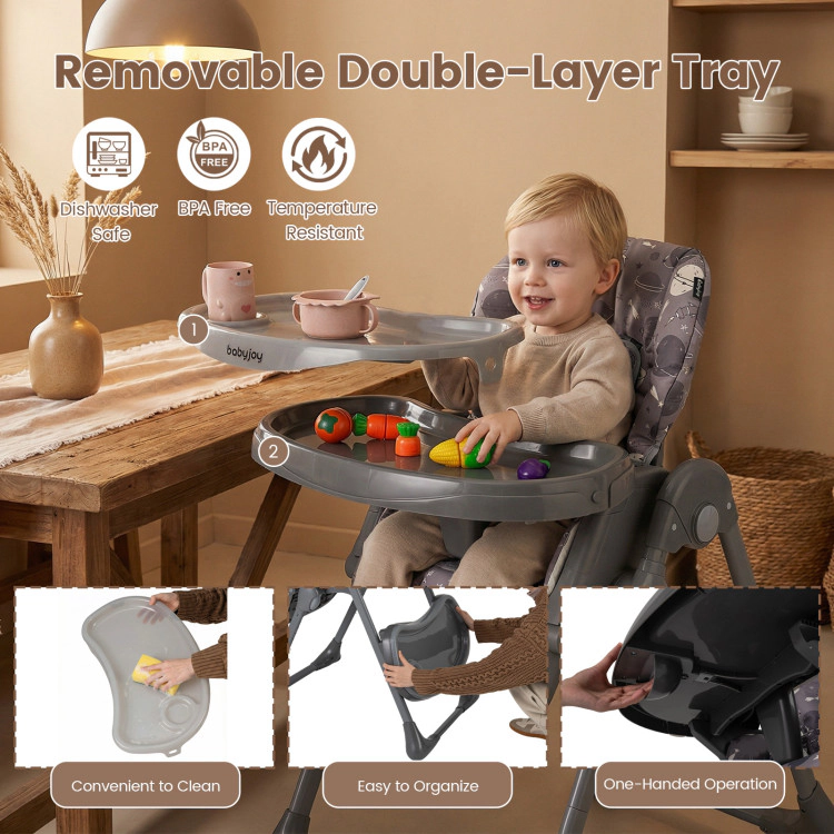 Hivvago Folable High Chair with Detachable Cushion and High Chair for Babies and Toddlers