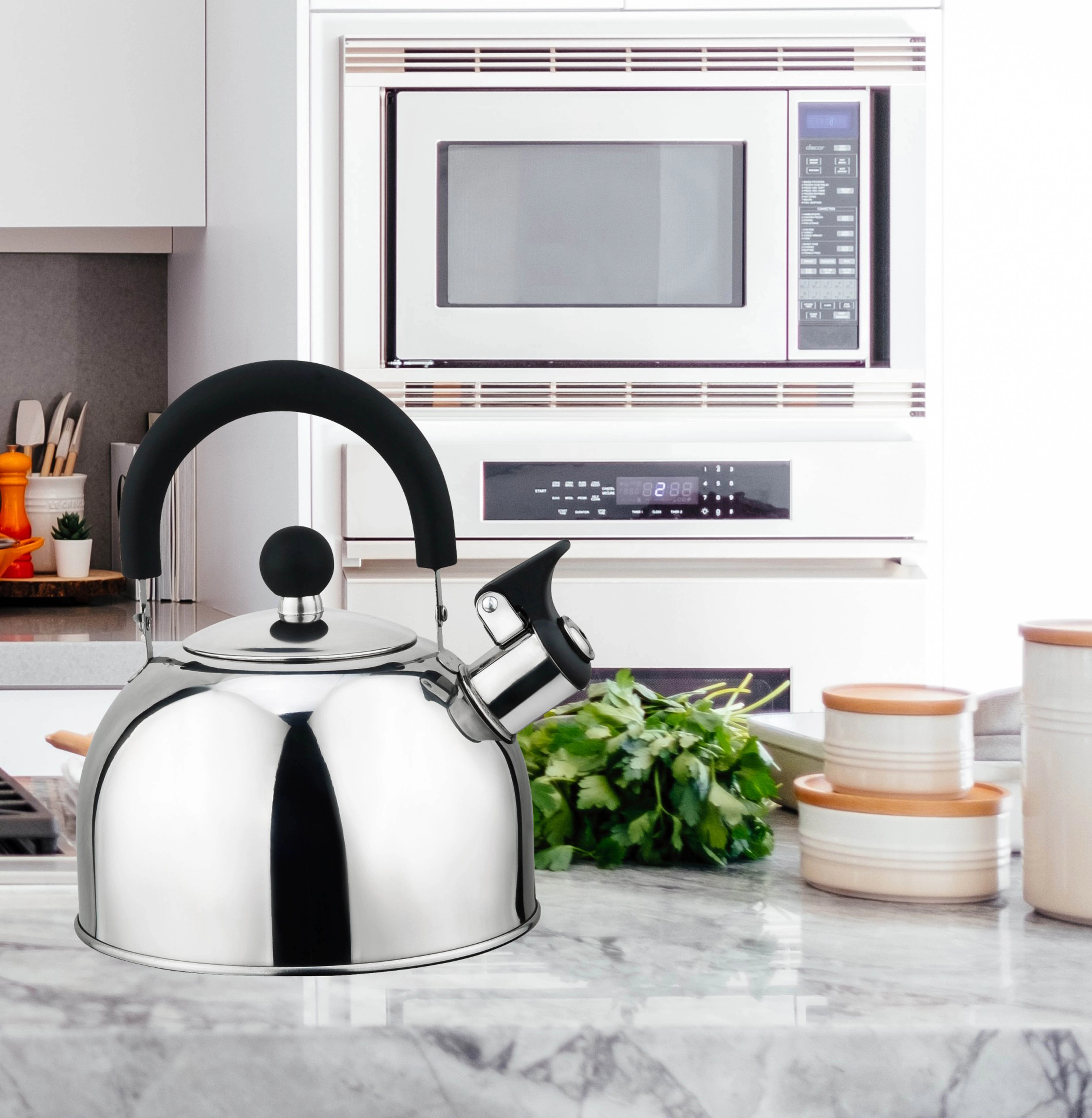 J&V TEXTILES Stainless Steel Whistling Tea Kettle, 2.5-Quart