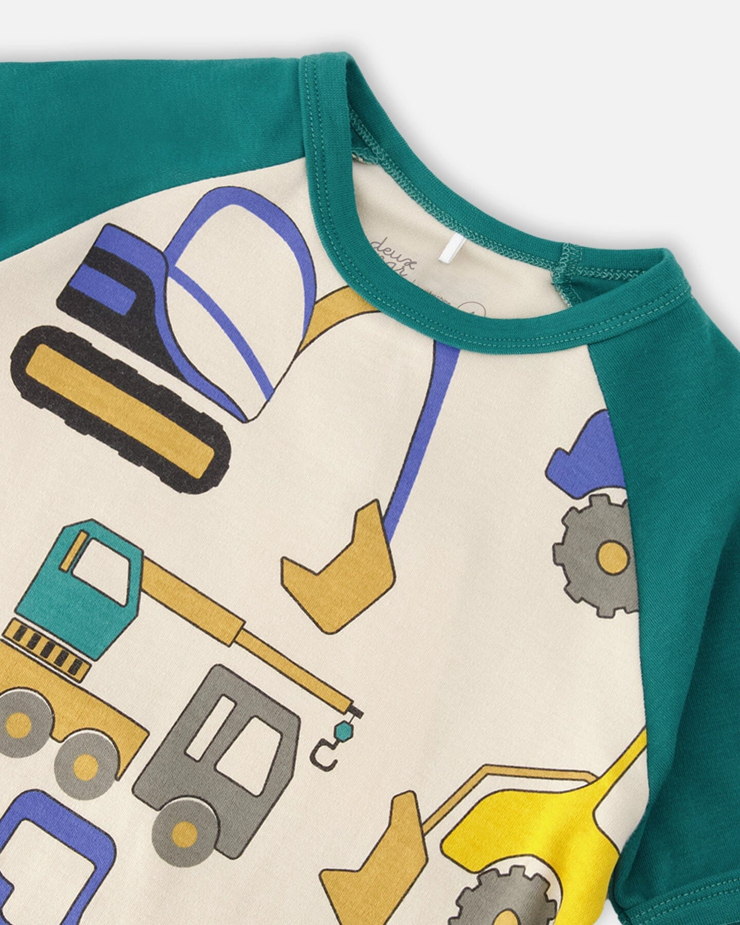 Deux par Boys Organic Cotton Truck Print Top and Pants Two-Piece Pyjama Set