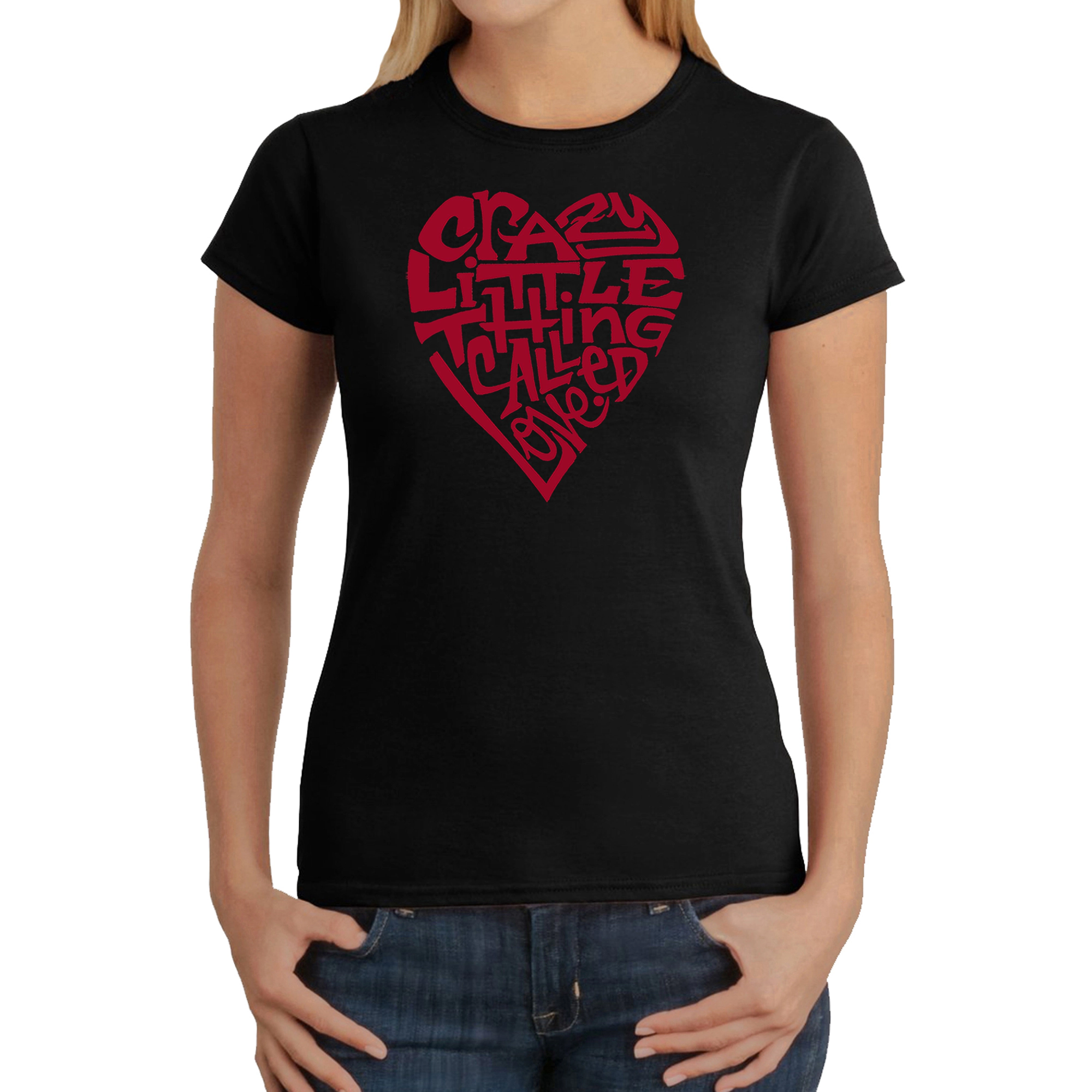 LA Pop Art Women's Word T-Shirt - Crazy Little Thing Called Love