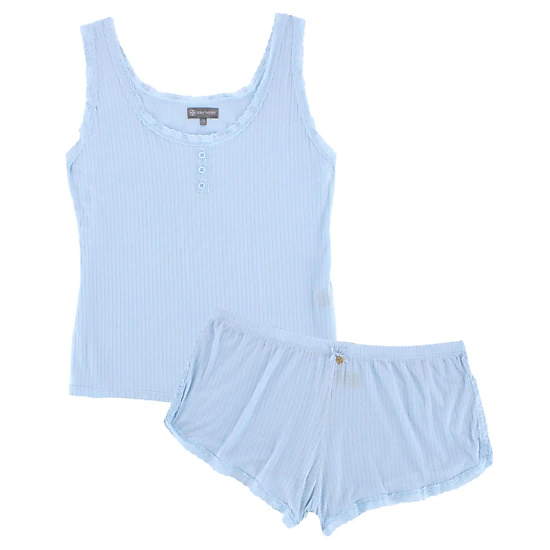 Daisy Fuentes Women's Plus Size Pointelle Tank and Short Pajama Set