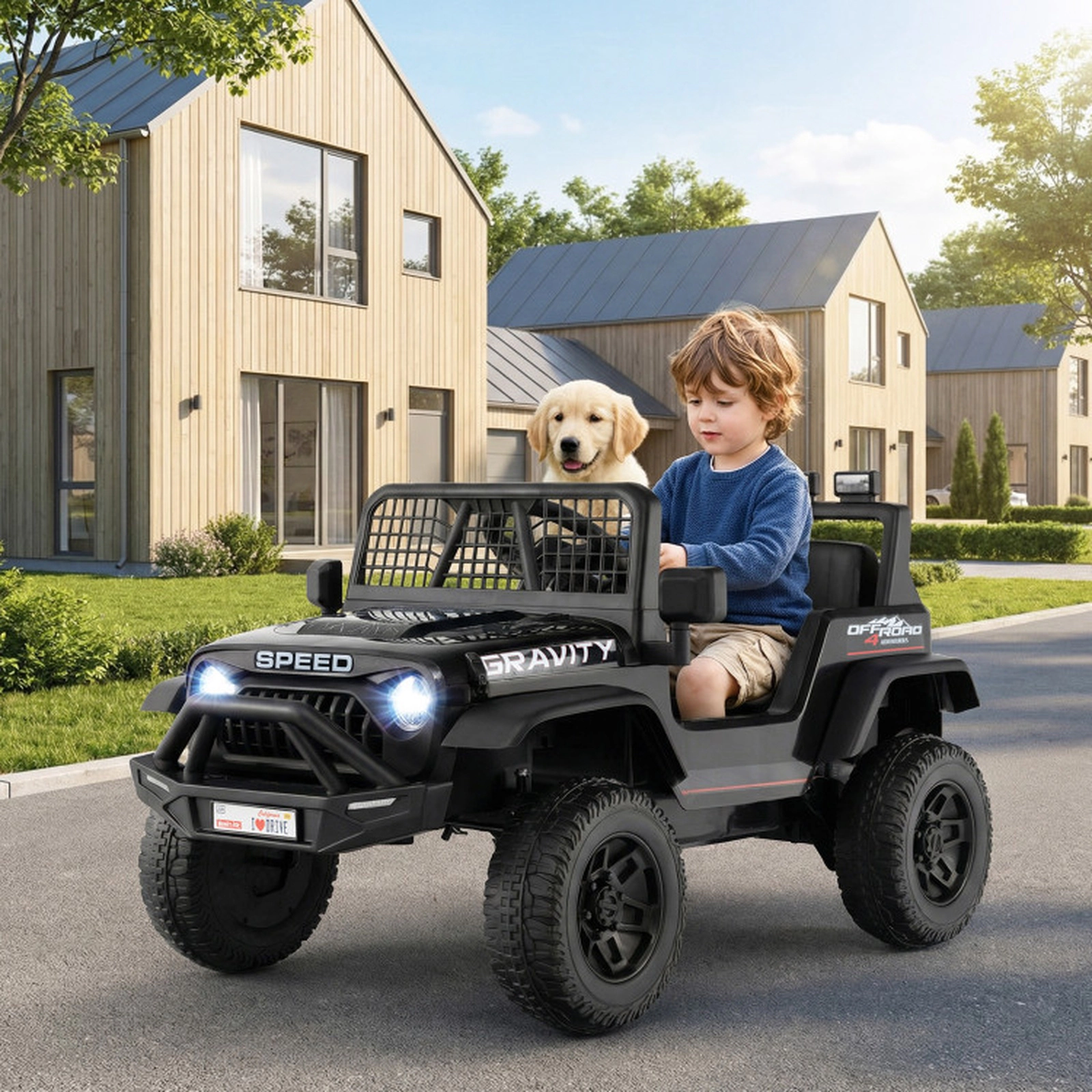 SUGIFT 24V Kids Ride On Car with Remote Control and Music 66-lb Capacity Ages 3+ Black
