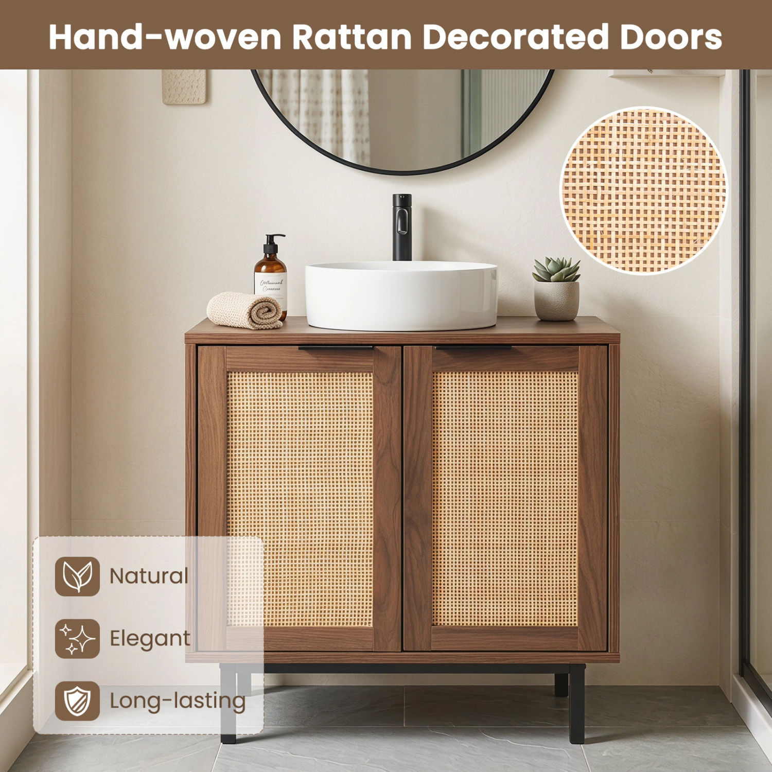 SlickBlue Under Sink Organizer with 2 Doors and U-Shaped Cutout