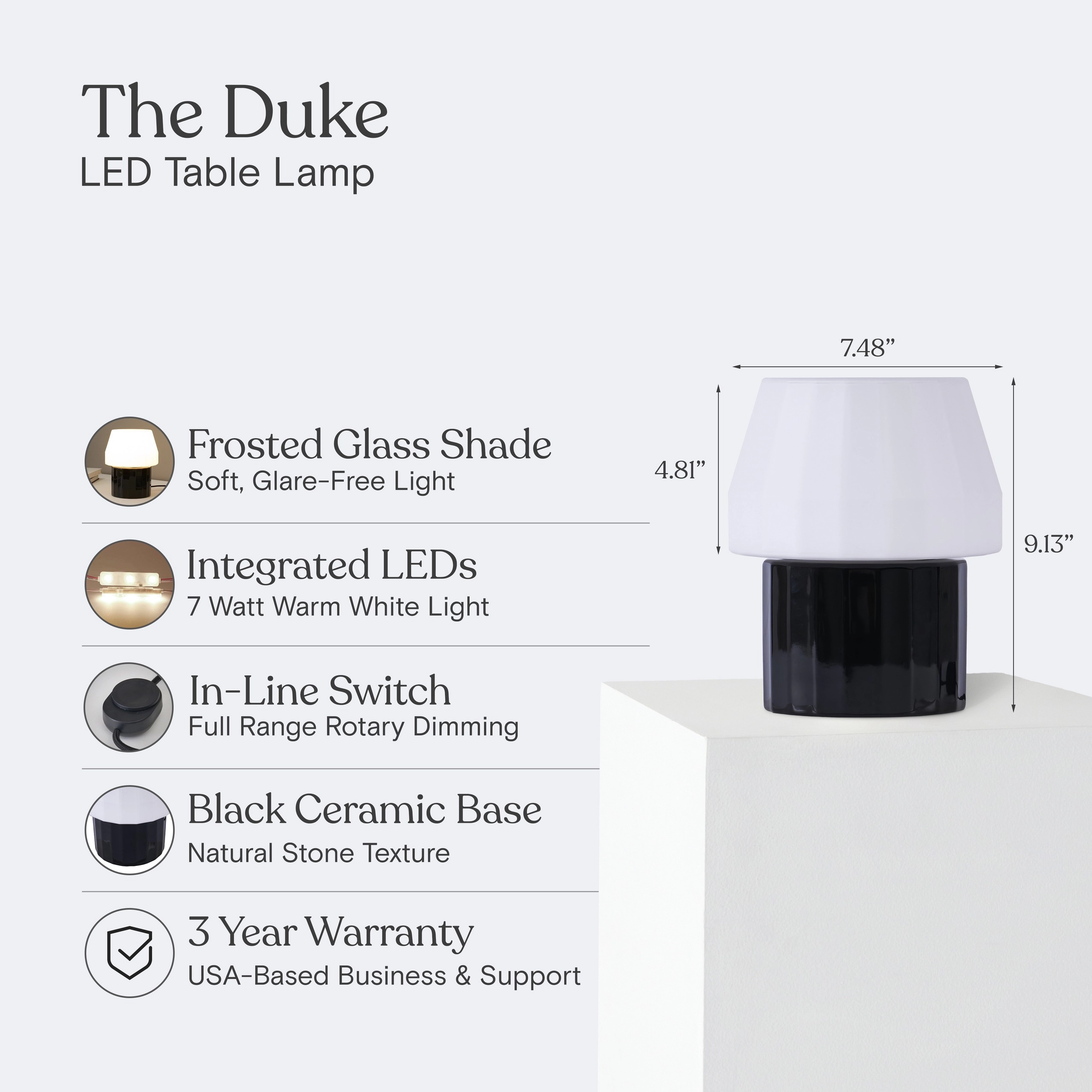 Brightech Duke Ceramic LED Desk Lamp