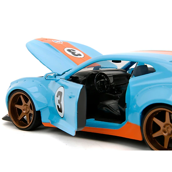 Jada 2016 Chevrolet Camaro Widebody #3 Light Blue with Orange Stripes "Gulf Oil" "Wide Body" Series 1/24