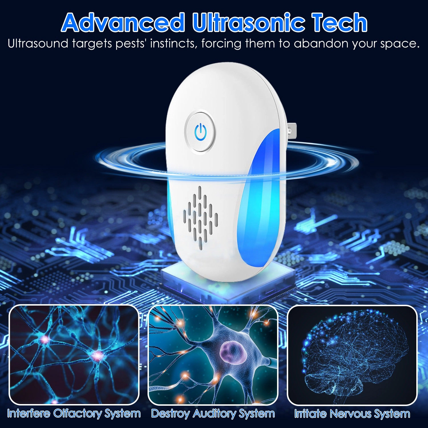 GBruno 6-Pack Ultrasonic Pest Repellers