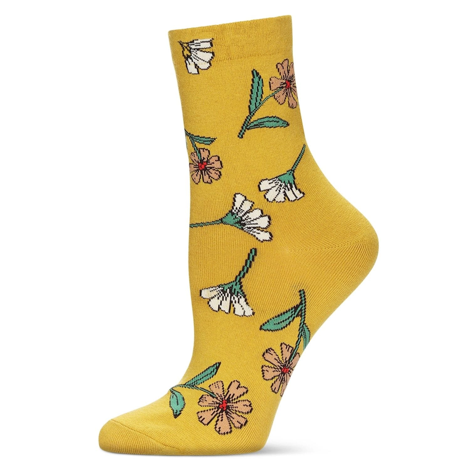 MeMoi Women's Whimsy Floral Crew Socks