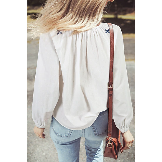 Threaded Pear Women's Emavie Long Sleeve Blouse Long Sleeve Top