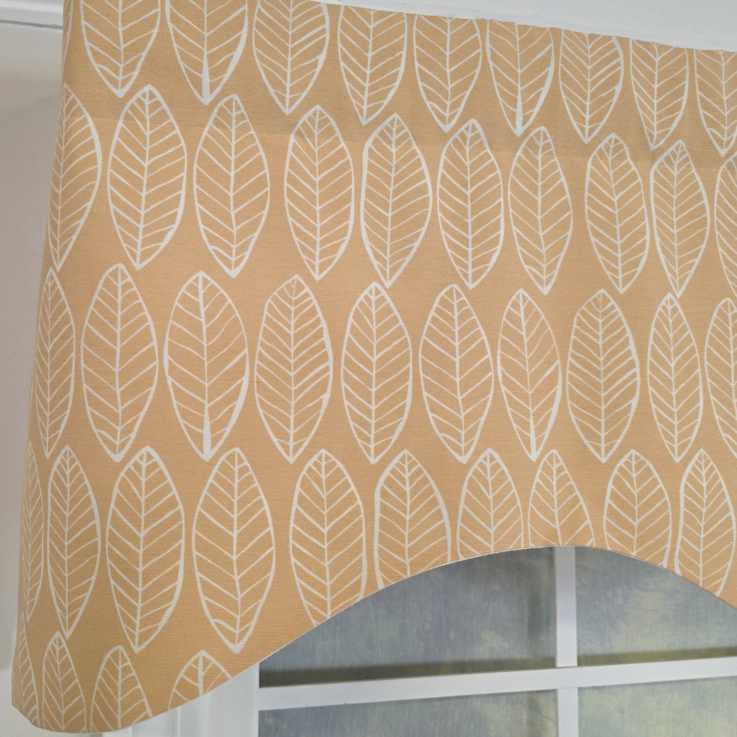 RLF Home Fall Cornice Valance - 100% Cotton with Ivory Lining 50" x 17"  Tan