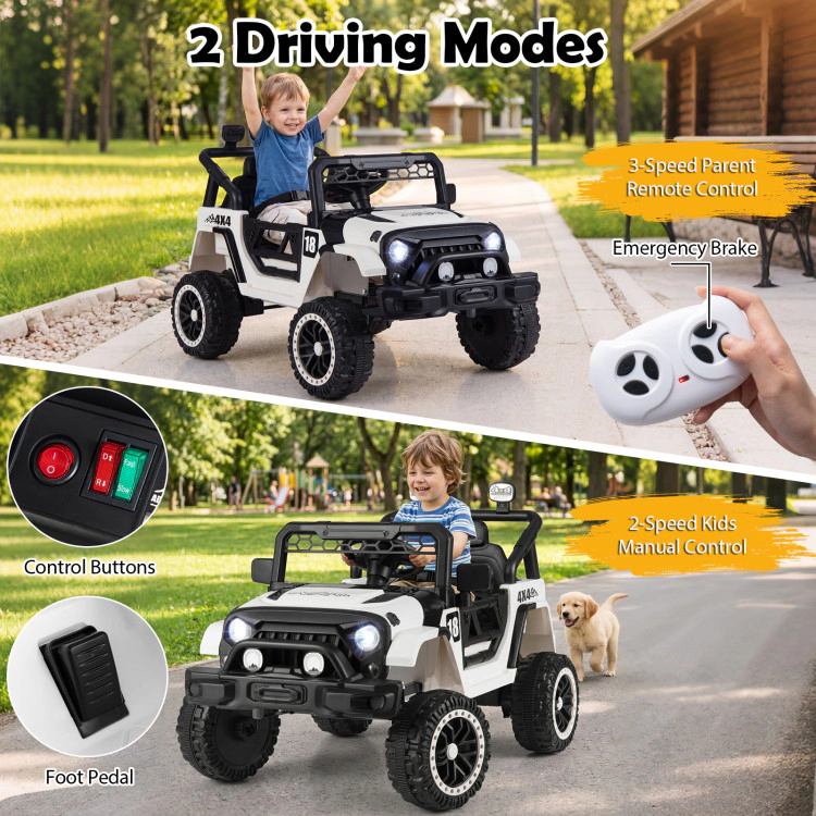 Hivvago 12V Kids Ride on Truck with Remote Control and 3 Speeds
