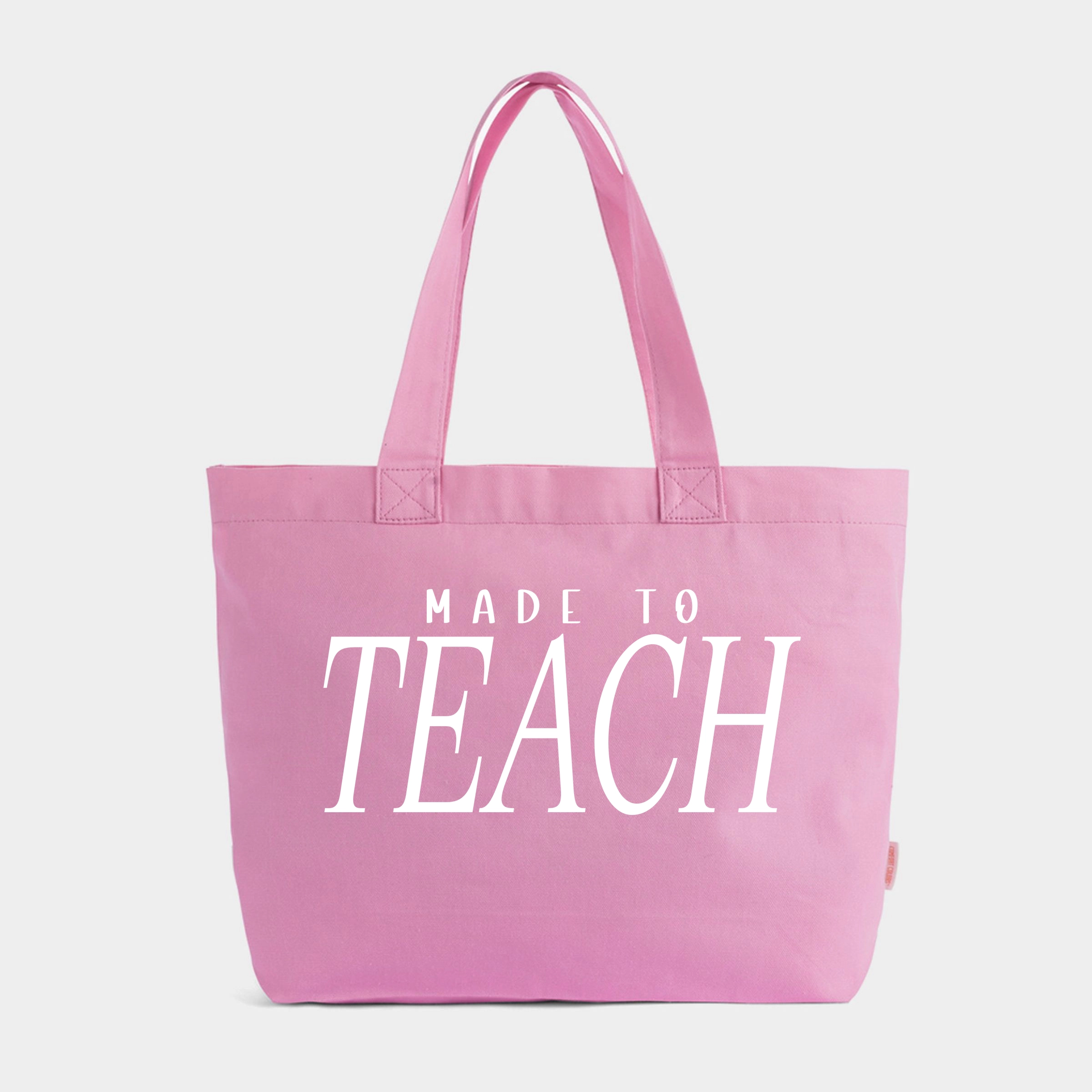 Simply Sage Market - Zippered Canvas Tote - Made To Teach Italic