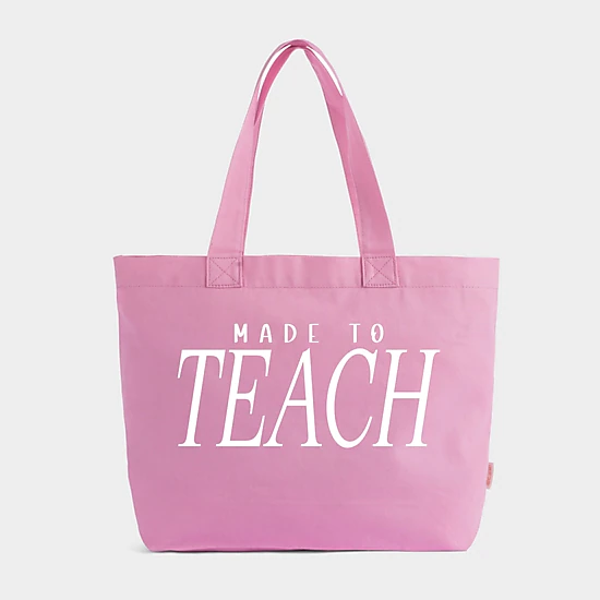 Simply Sage Market - Zippered Canvas Tote - Made To Teach Italic