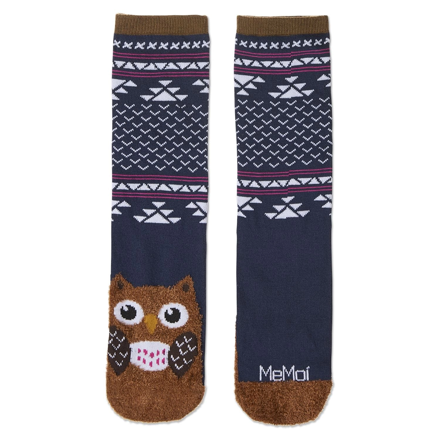 MeMoi Women's Foot Pet Owl Crew Socks