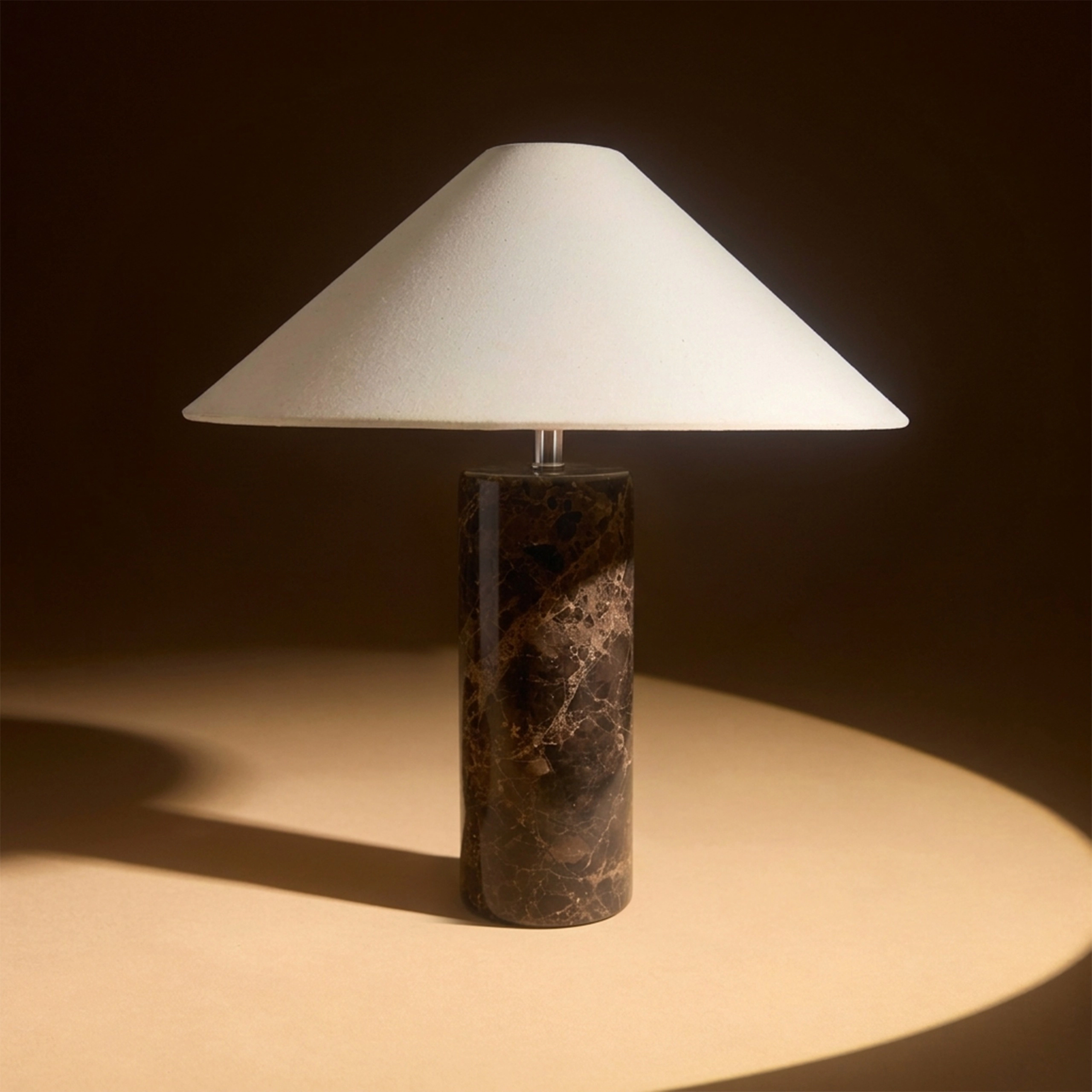 Brightech Runo Marble Travertine Table Lamp