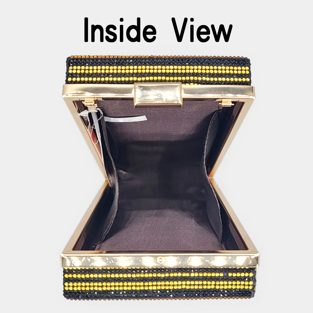 Fashnzfab Bling Dollar Sign Chocolate Vertical Clutch Bag