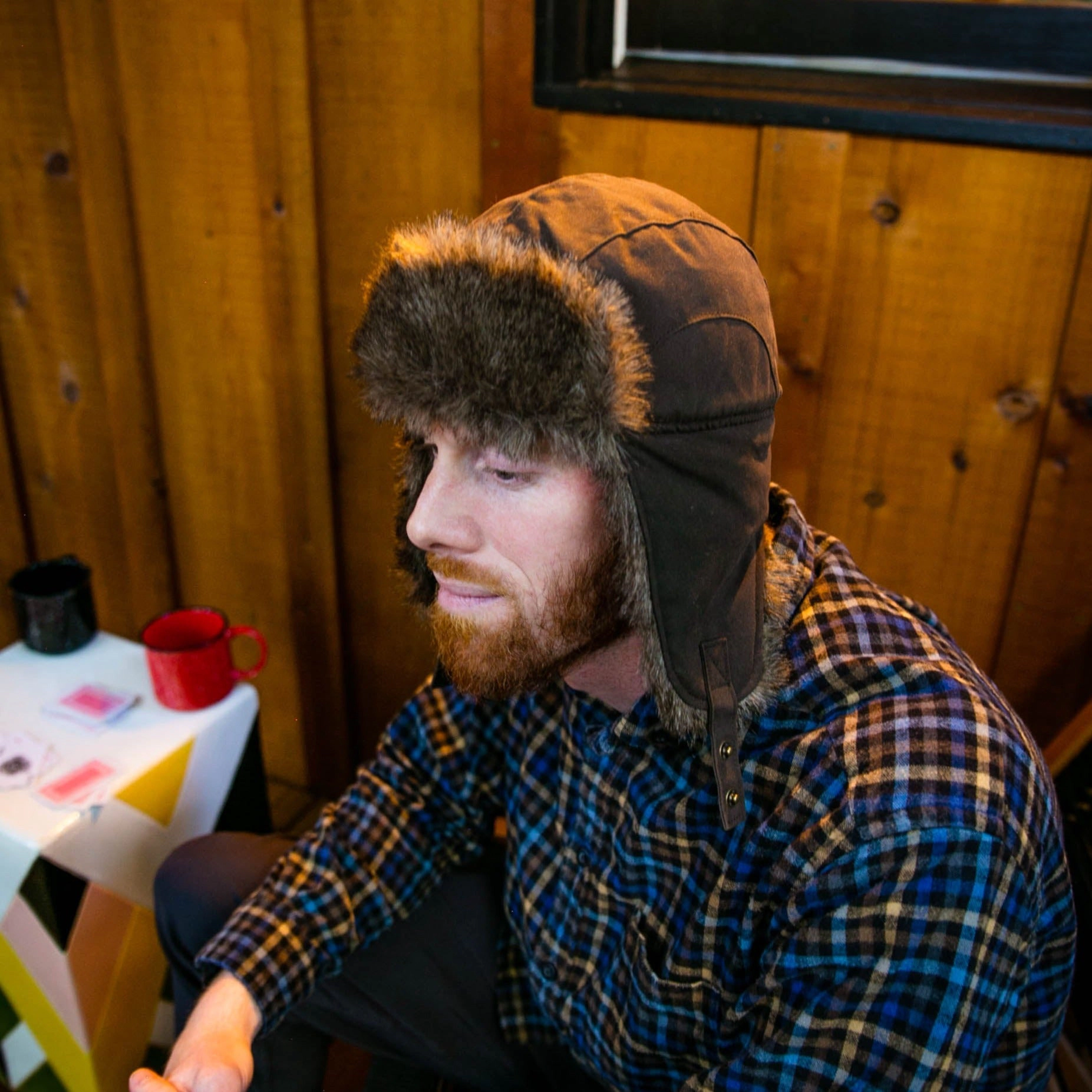Kanut Sports Lakeson Trapper Hat - Waxed Cotton, Faux Fur Lining
