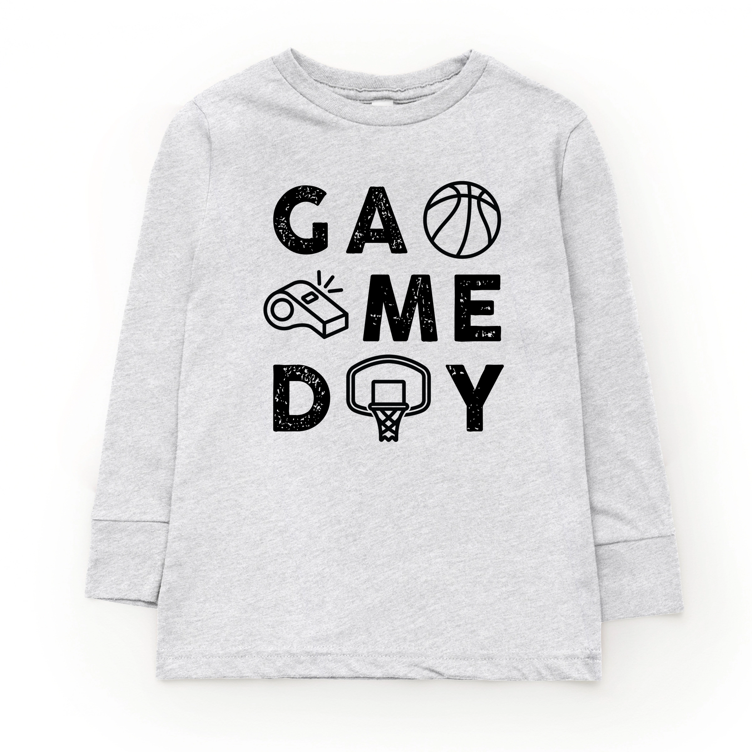 The Juniper Shop - Basketball Game Day Block Distressed Youth Long Sleeve Graphic T-Shirt