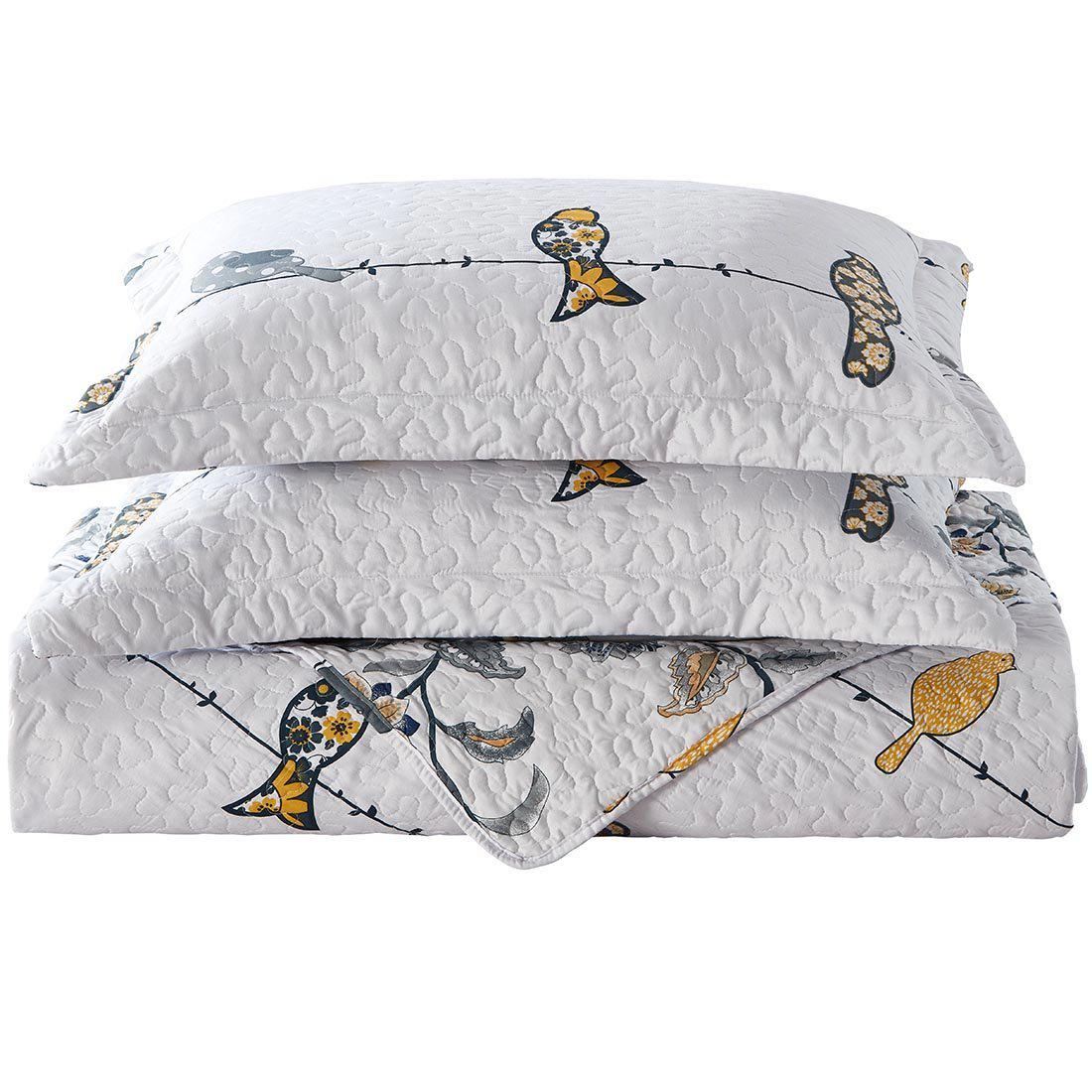 Egyptian Linens Ayat Birds Reversible Microfiber Quilt Set