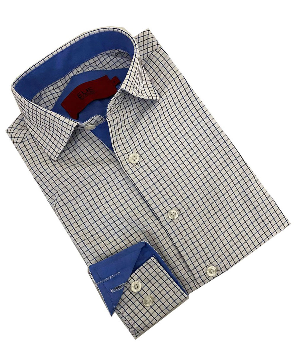 Elie Balleh Boys Slim Fit Plaid Button Down Shirt