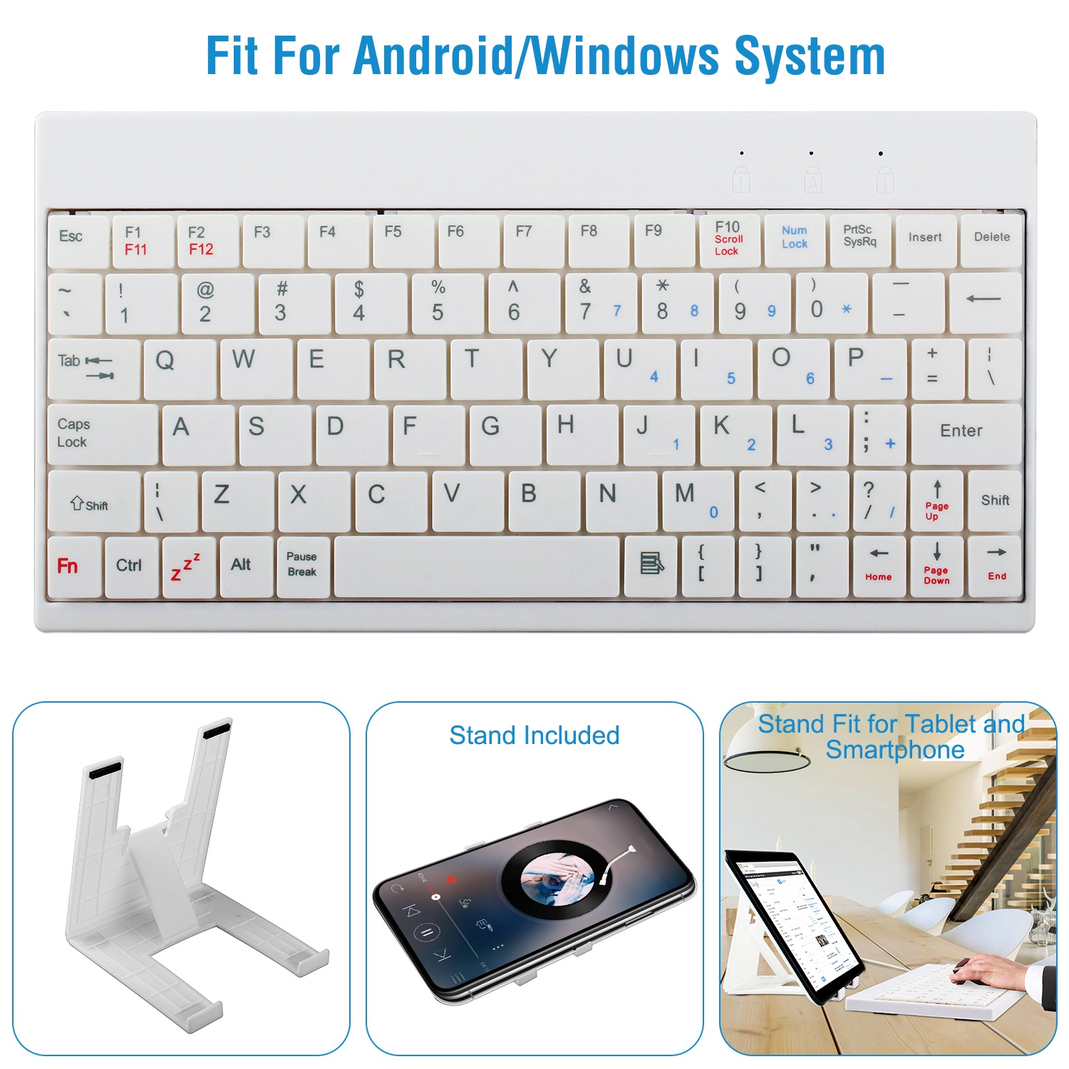 GBruno 80-Key Wired USB Keyboard With Tablet Stand
