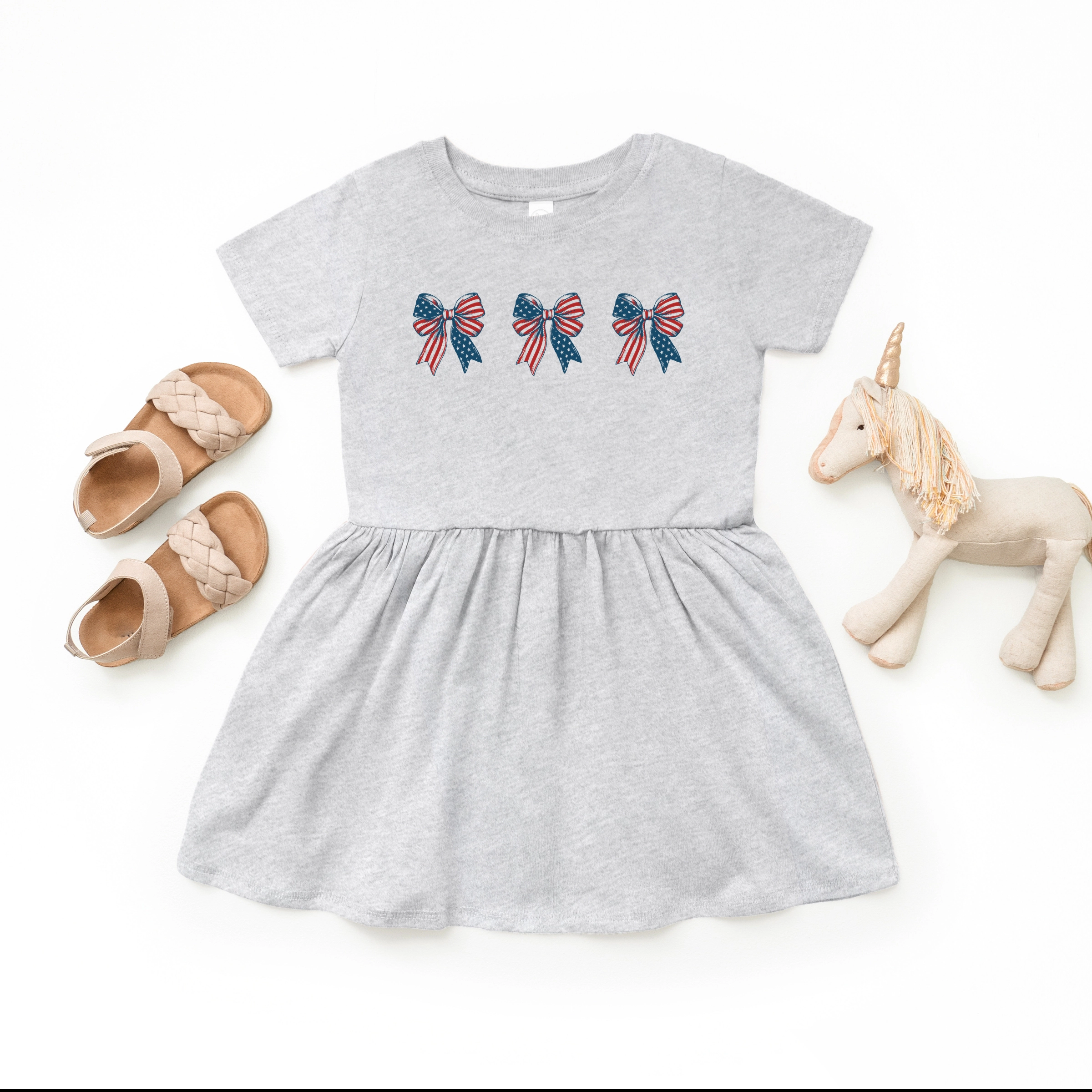 The Juniper Shop - Patriotic Bows Row Toddler Graphic Dress