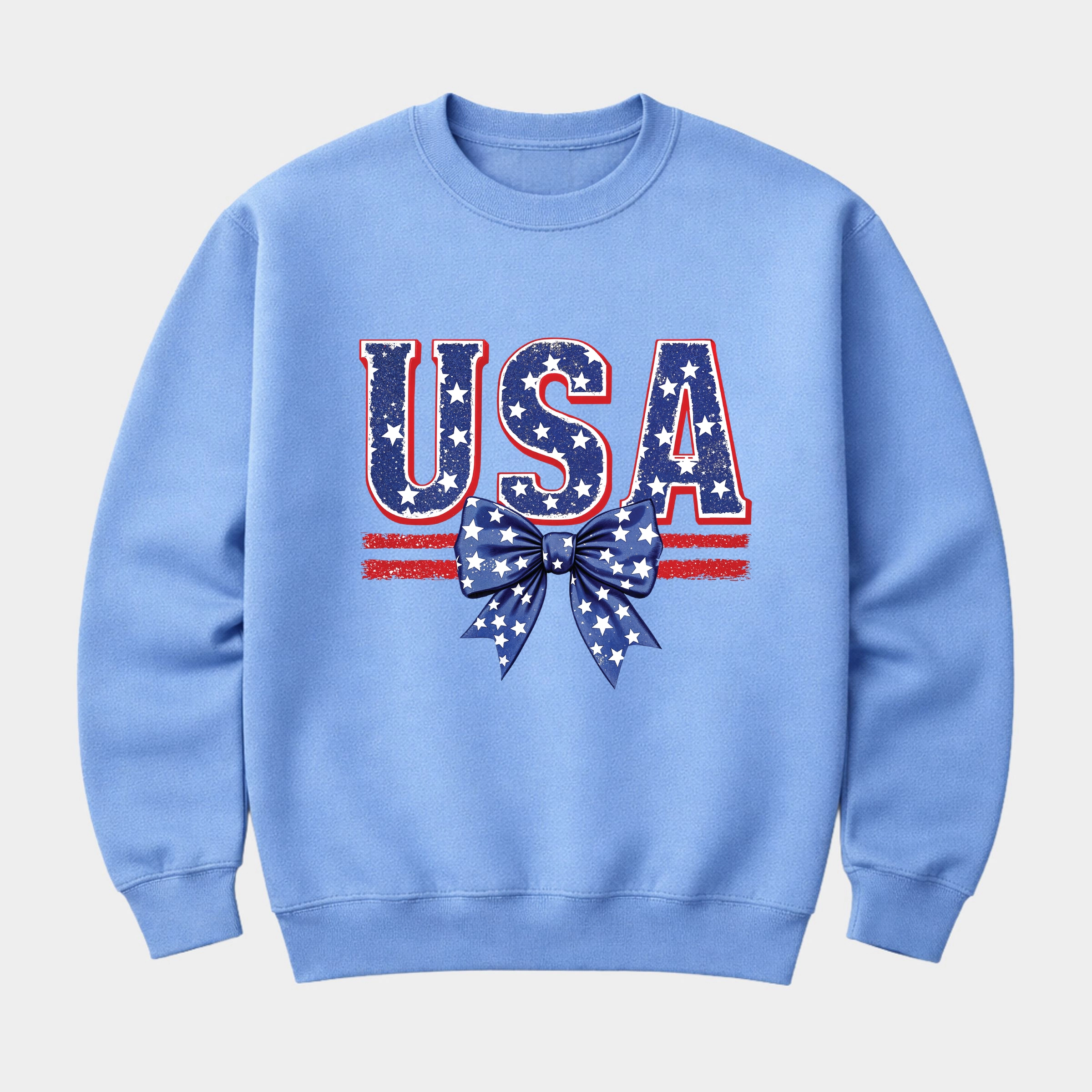 Simply Sage Market - Coquette USA Bow  Women's Graphic Sweatshirt