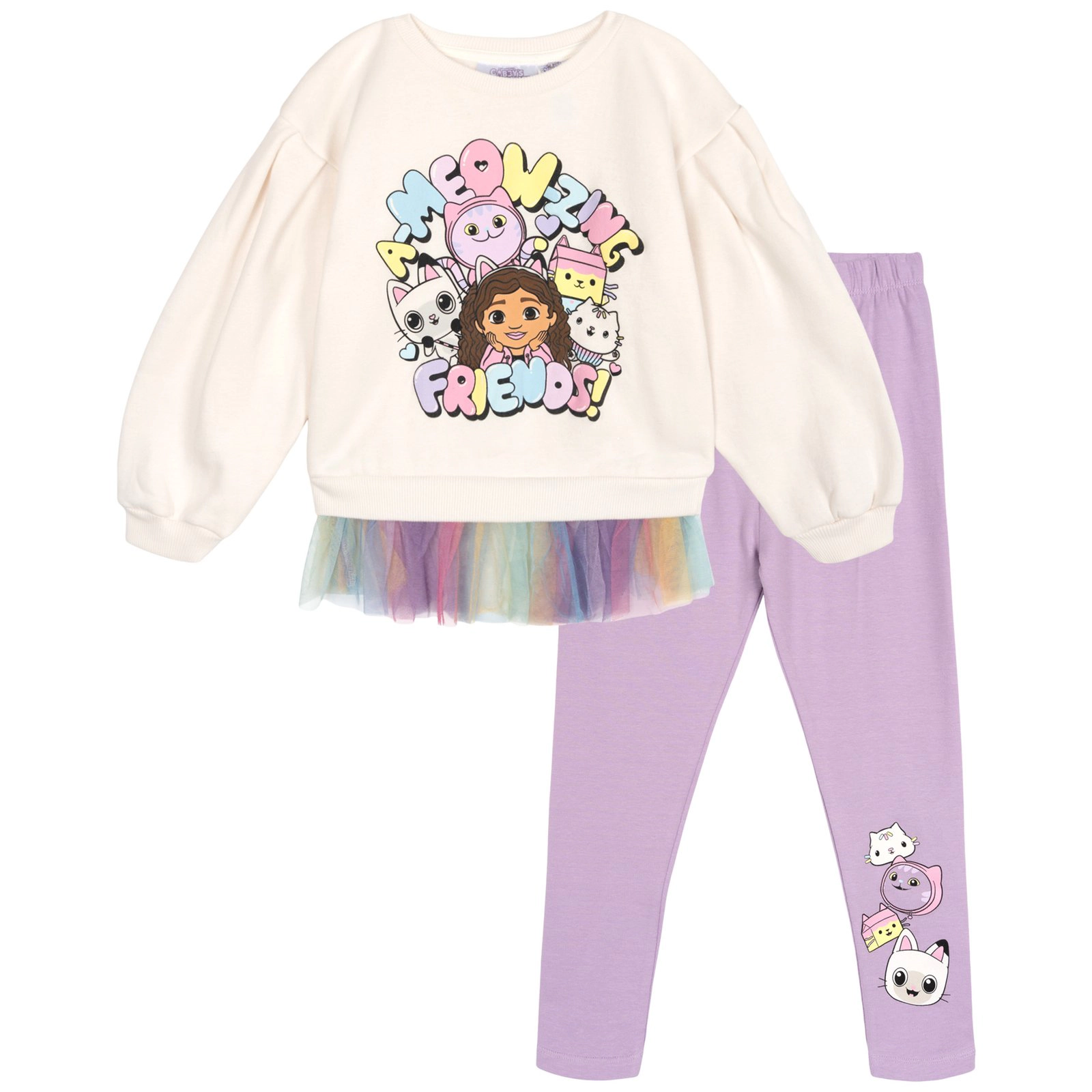 Dreamworks Gabby's Dollhouse Girls' 2-Piece Fleece Sweatshirt and Leggings Set