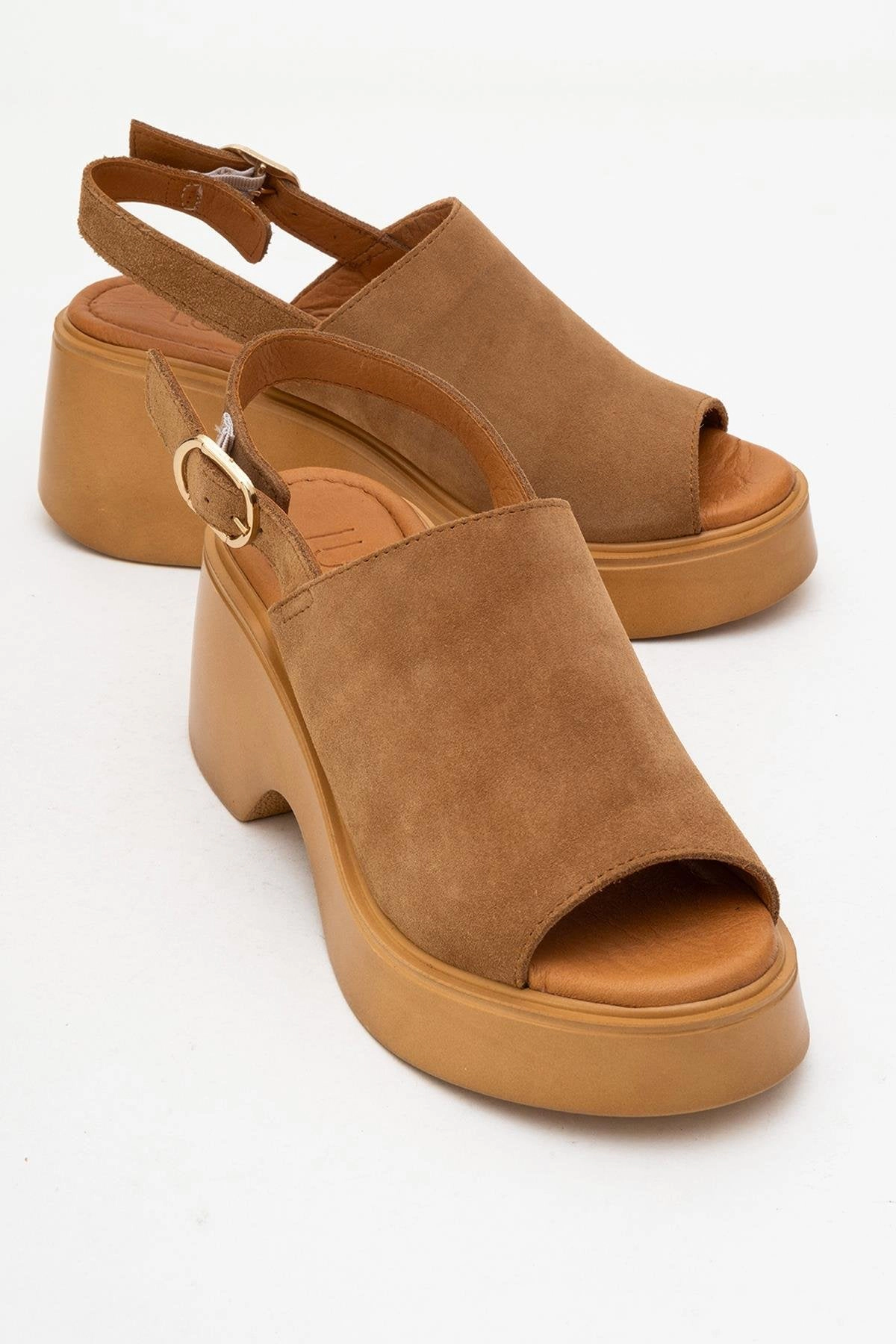 Forever & Always Womens Power Leather Platform Wedge Sandalss