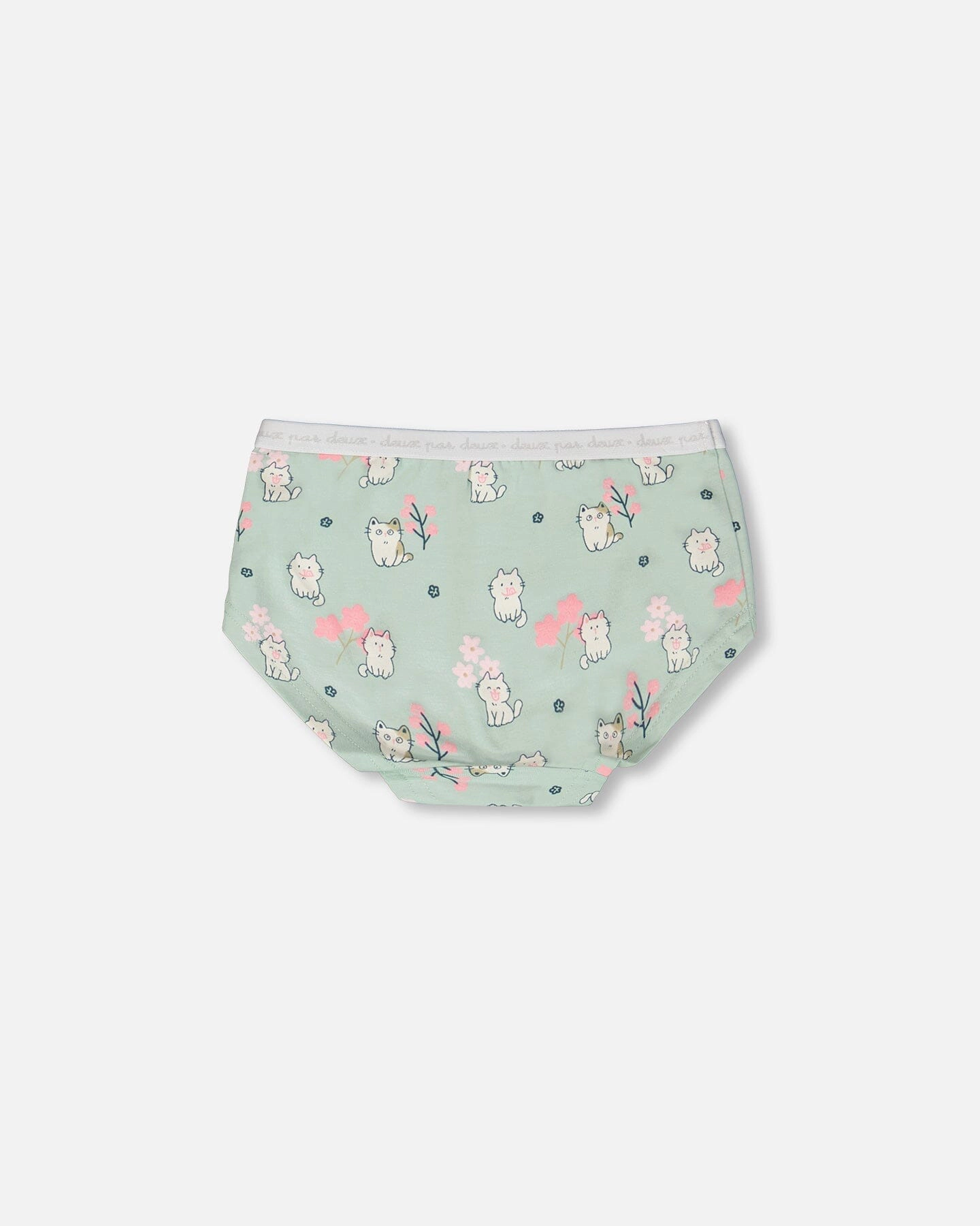 Deux par Girls Organic Cotton Boyshort Panty Kitten Print
