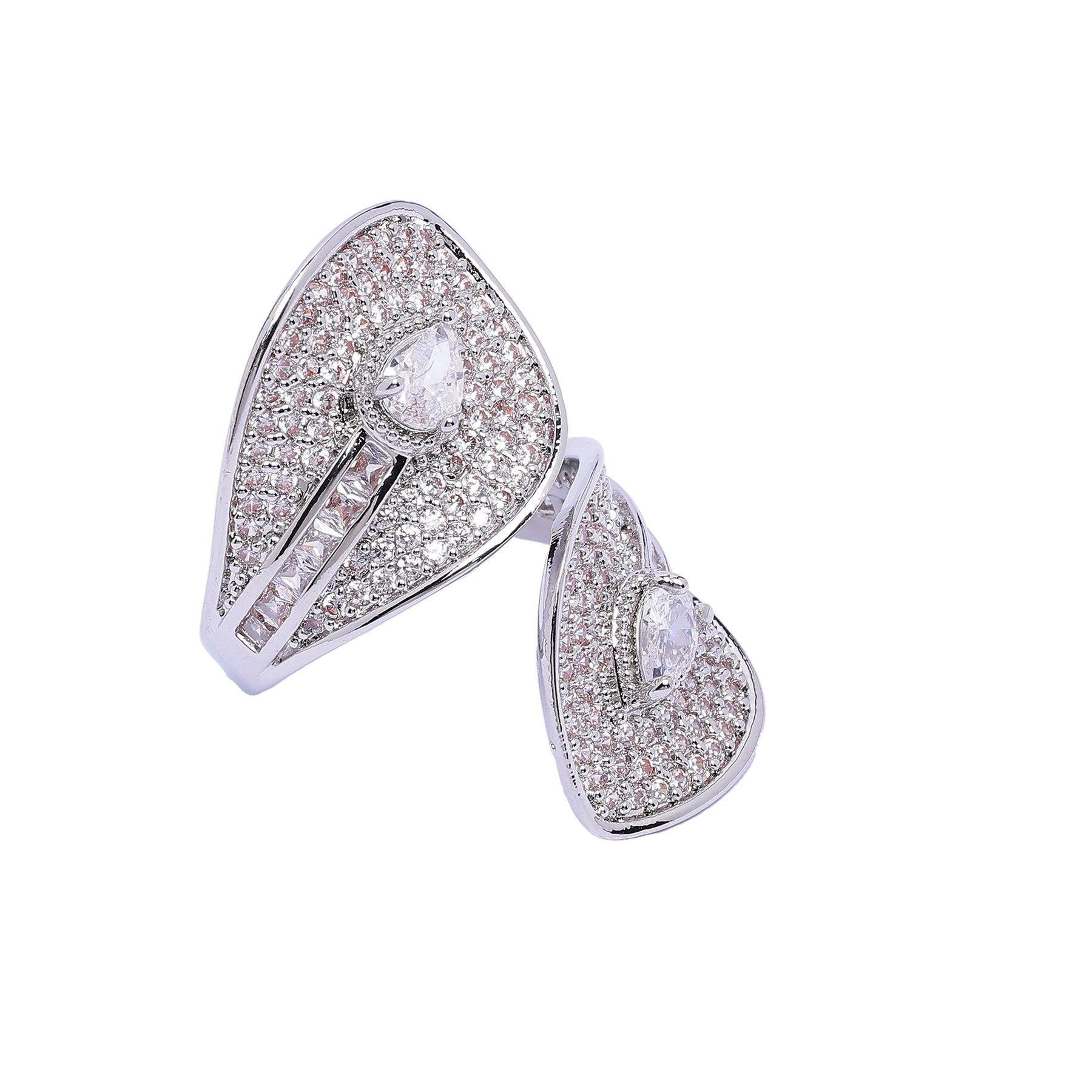 AGP Paris Women's Silver-Tone Serpent Wrap Adjustable Ring