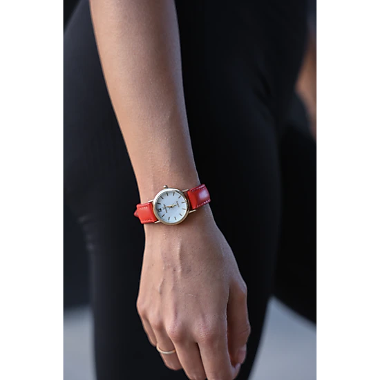 Peugeot Women's Classic 24mm Red Watch With Easy to Read Numerals