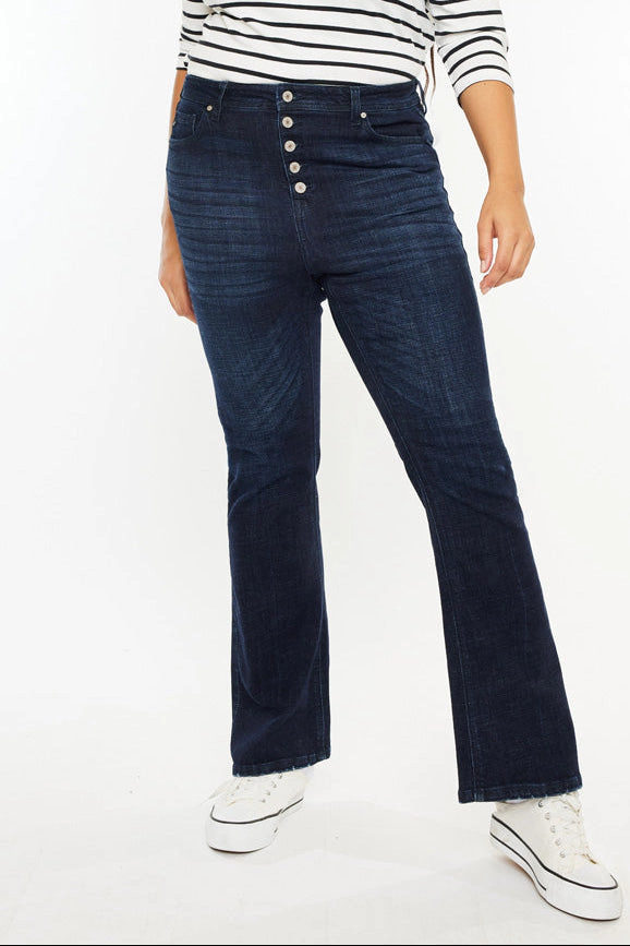 Kancan Women's Plus High Rise Bootcut Jeans Teresa