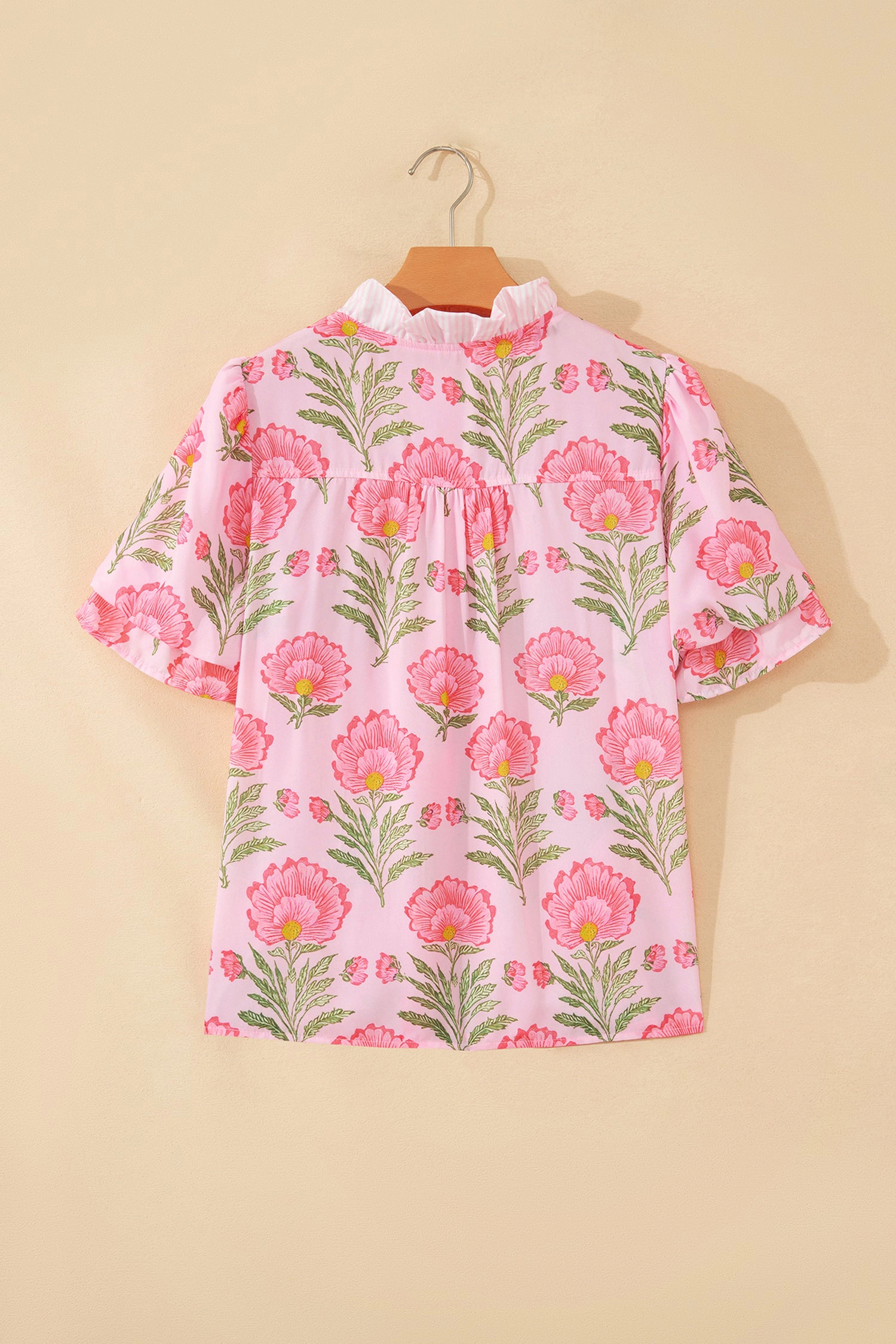 Threaded Pear Melanie Trim Puff Sleeve Shirt