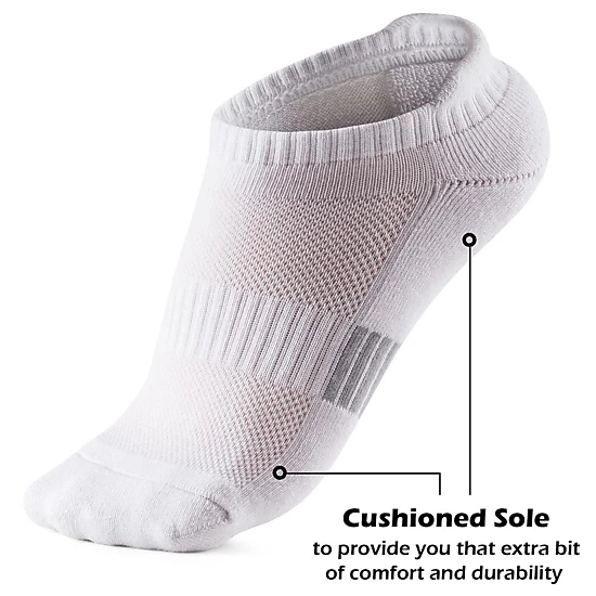 Zilpu Women's Cushioned Performance Athletic Ankle Socks 5-Pack