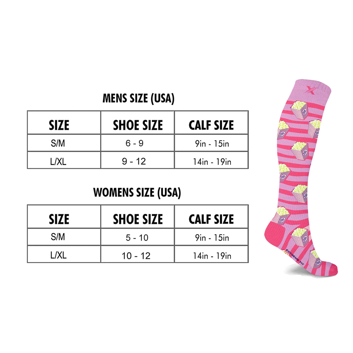 Extreme Fit Food Lovers Expressive Knee-high Compression Socks - 6 Pair