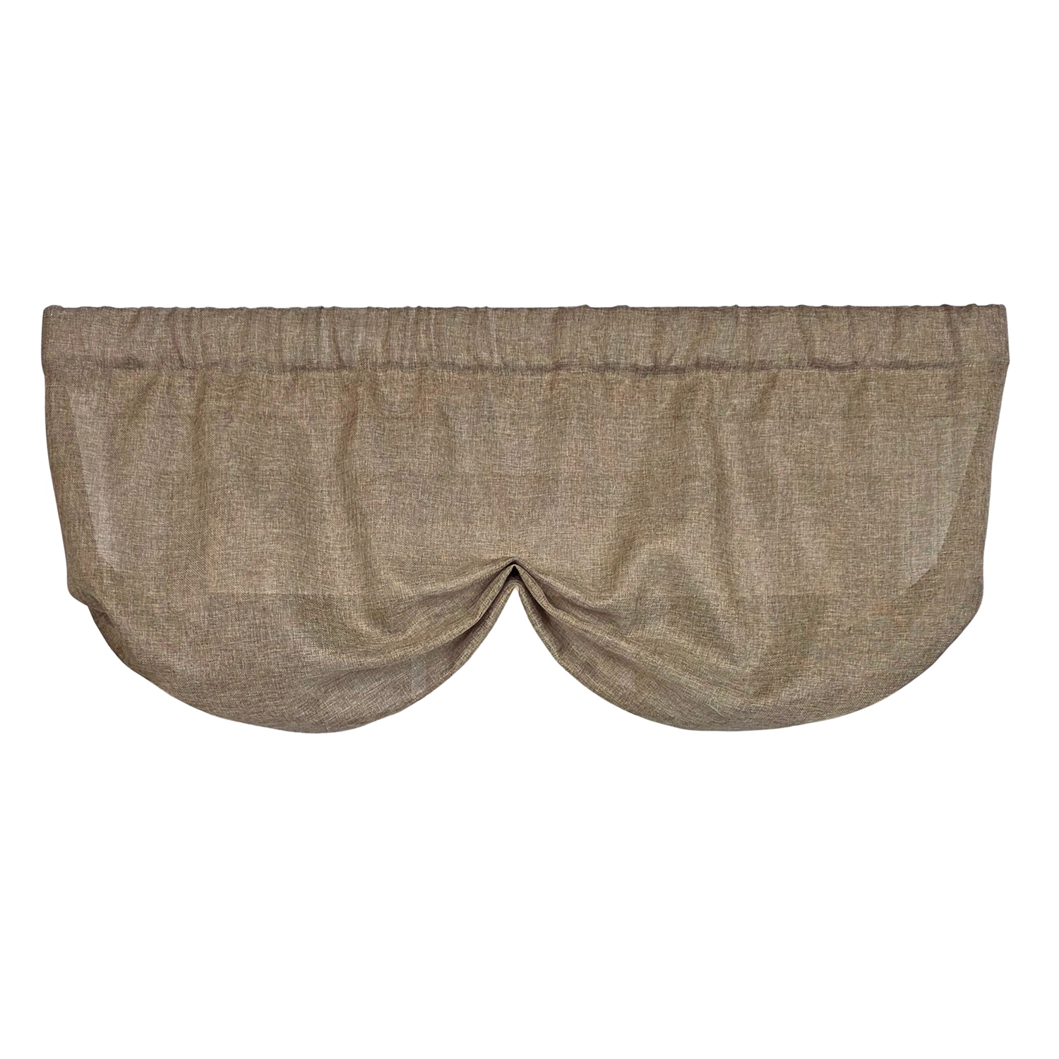 RLF Home Linen Sheer Stationary Balloon Window Valance 100% Cotton Rod Pocket 50" x 17" Beige