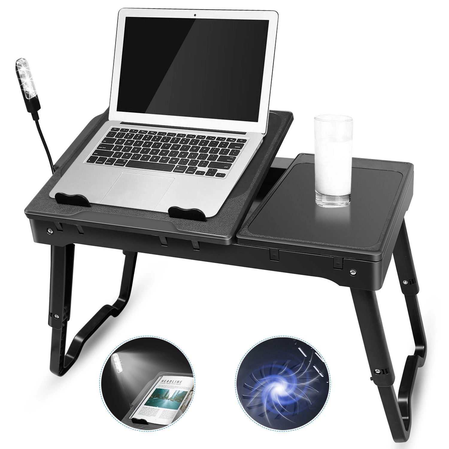 GBruno Adjustable Laptop Table With Cooling Fan