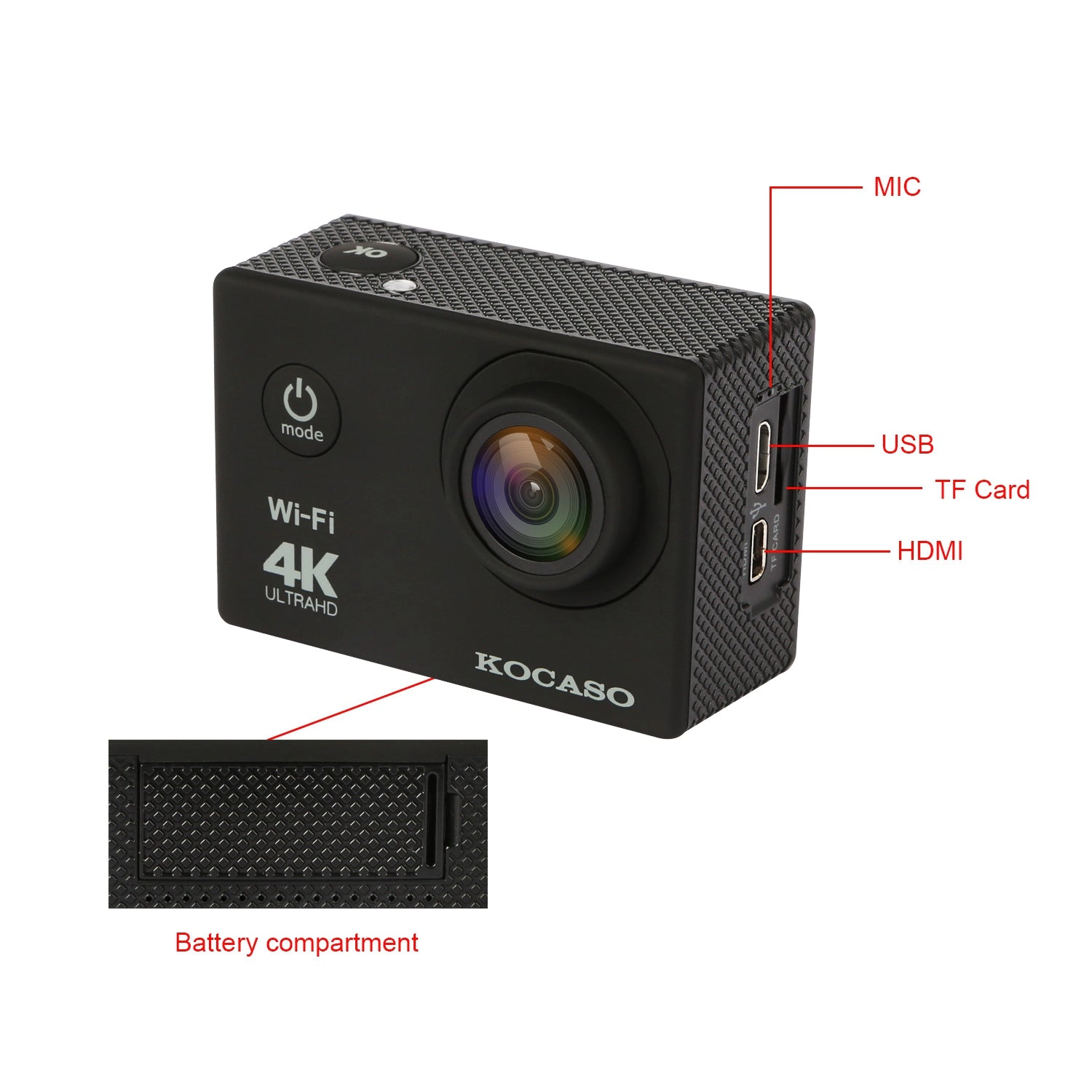 GBruno 4K Waterproof Action Camera With WiFi