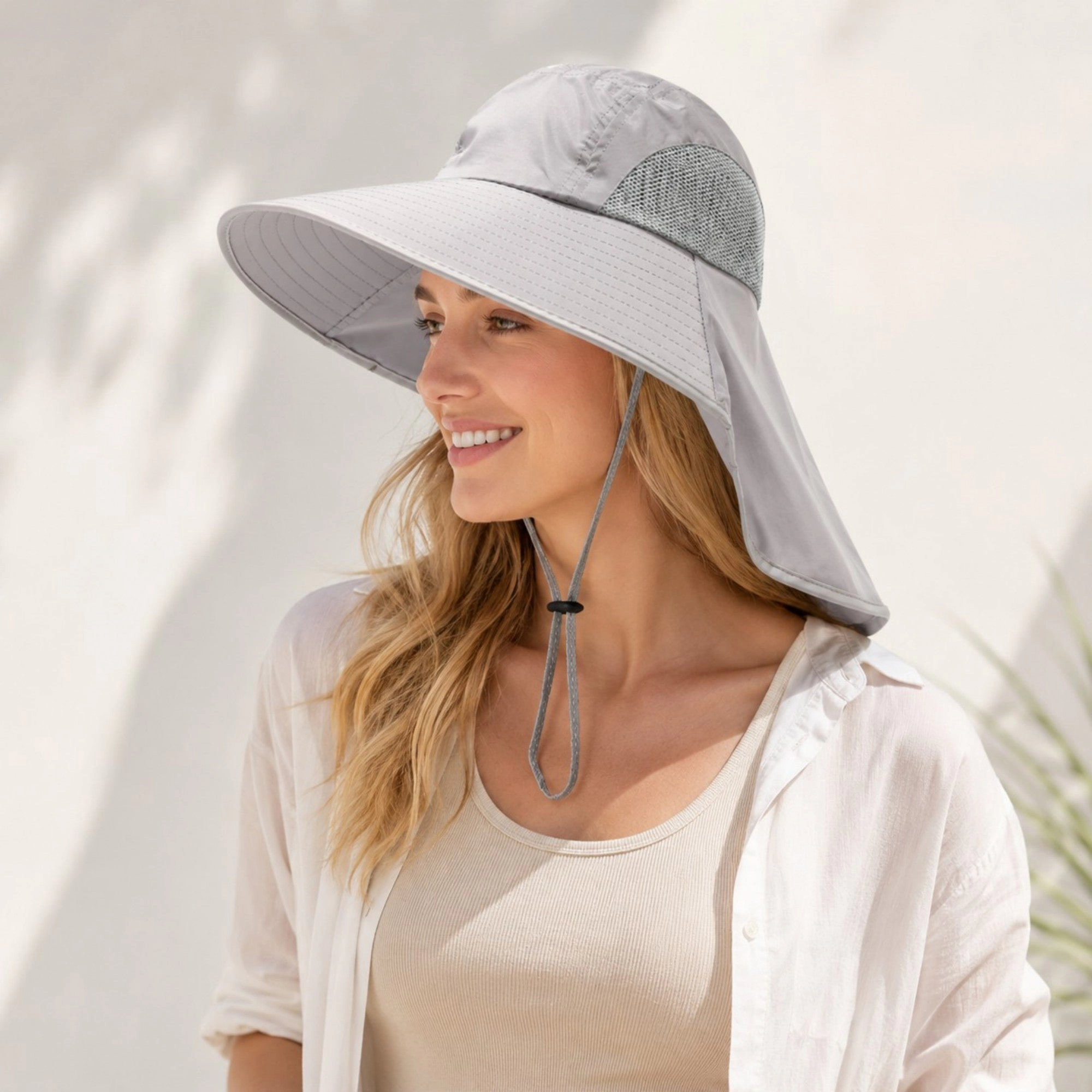 Anna-Kaci Women's Wide Brim Sun Hat with Neck Flap UV Protection Lightweight Breathable Outdoor Hat